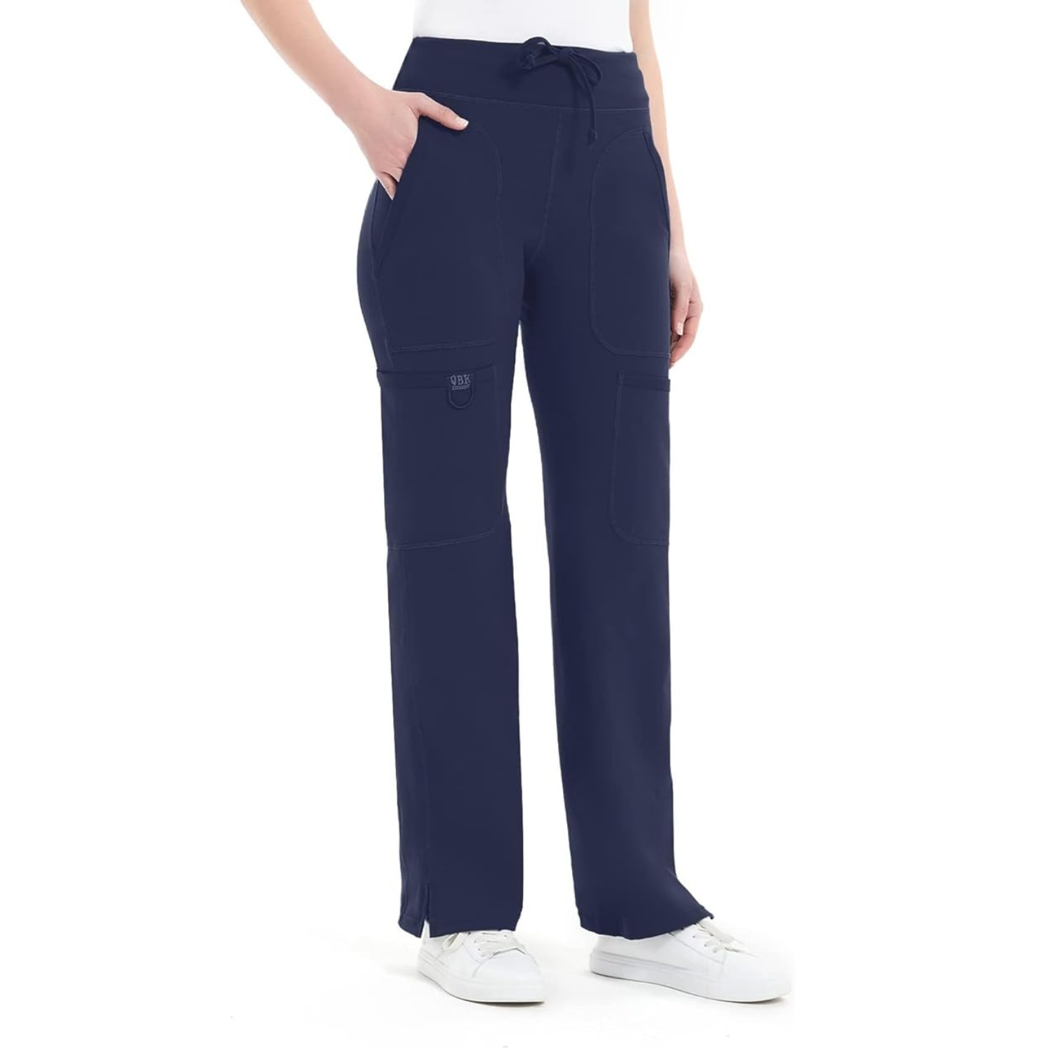 Comfortable Cargo Yoga Work Pants For WomenMid Rise Yoga Scrub Pants With Pocket For Women - Image 18