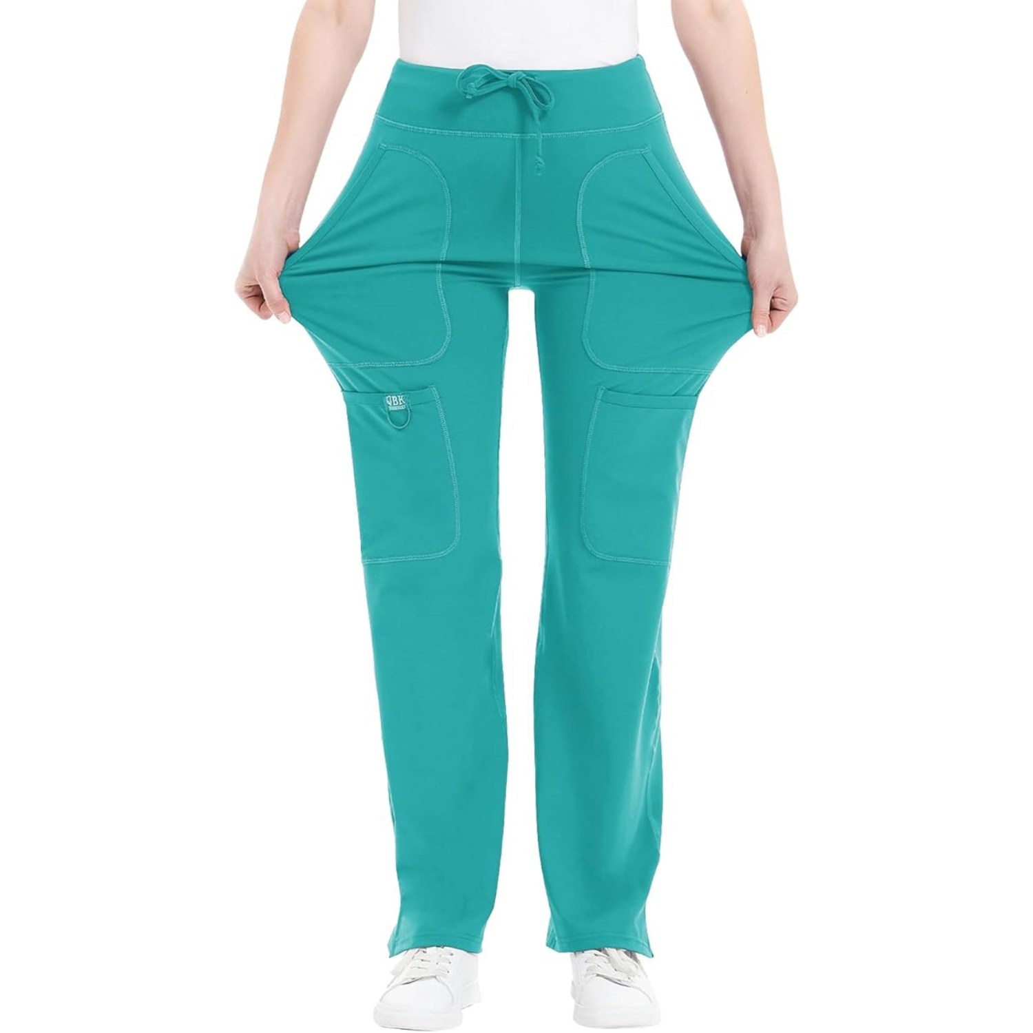 Comfortable Cargo Yoga Work Pants For WomenMid Rise Yoga Scrub Pants With Pocket For Women - Image 6