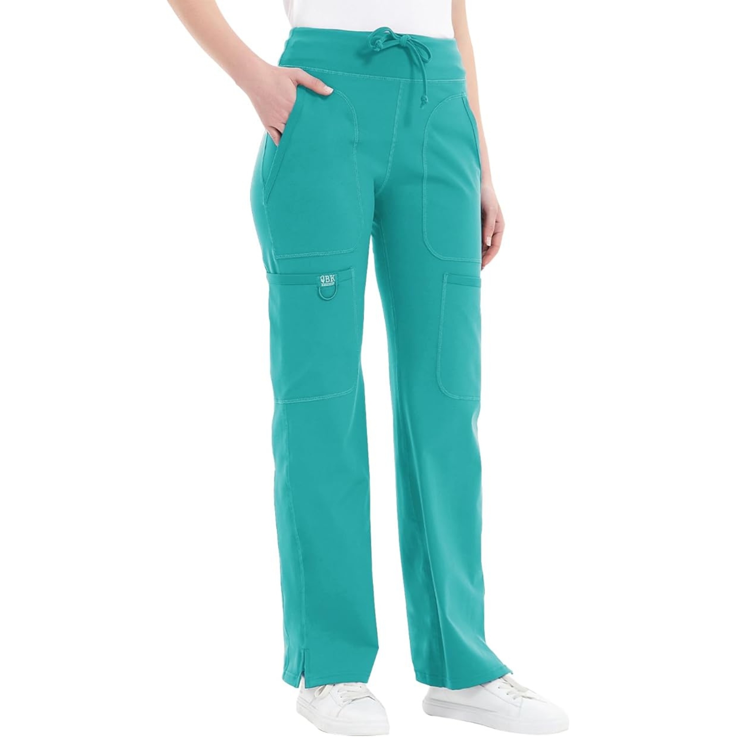 Comfortable Cargo Yoga Work Pants For WomenMid Rise Yoga Scrub Pants With Pocket For Women - Image 7