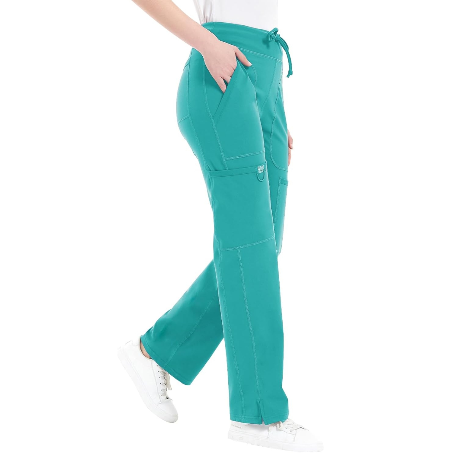 Comfortable Cargo Yoga Work Pants For WomenMid Rise Yoga Scrub Pants With Pocket For Women - Image 11