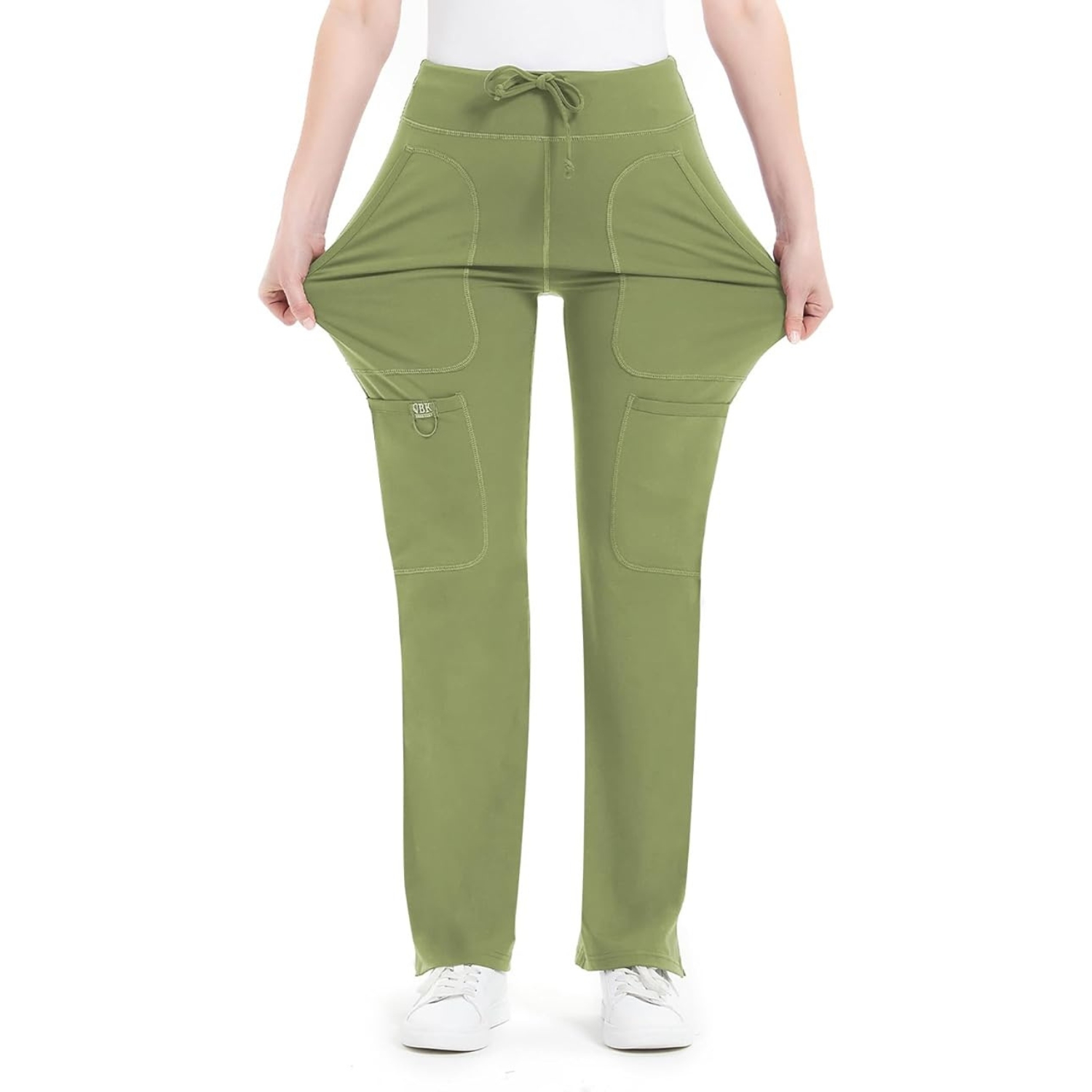 Comfortable Cargo Yoga Work Pants For WomenMid Rise Yoga Scrub Pants With Pocket For Women - Image 22