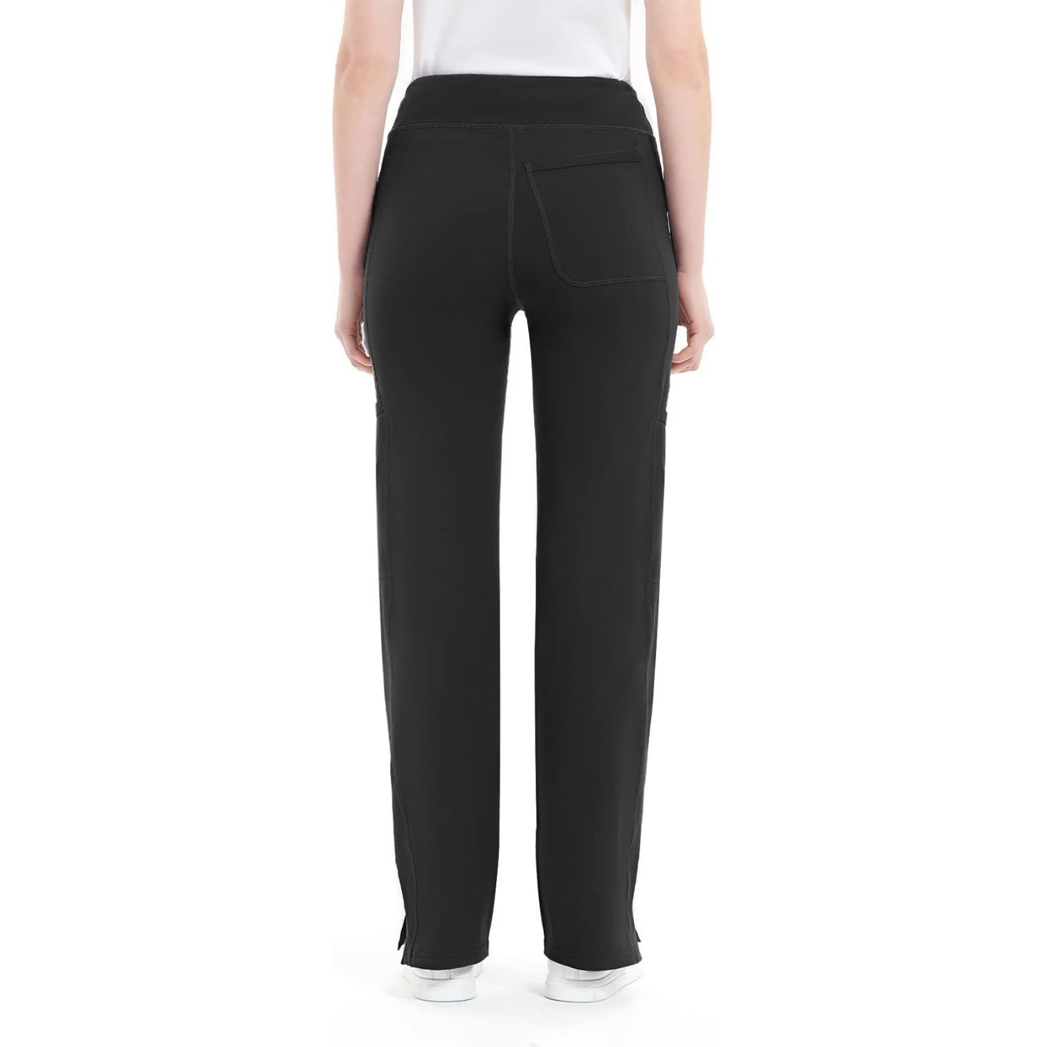 Comfortable Cargo Yoga Work Pants For WomenMid Rise Yoga Scrub Pants With Pocket For Women - Image 4