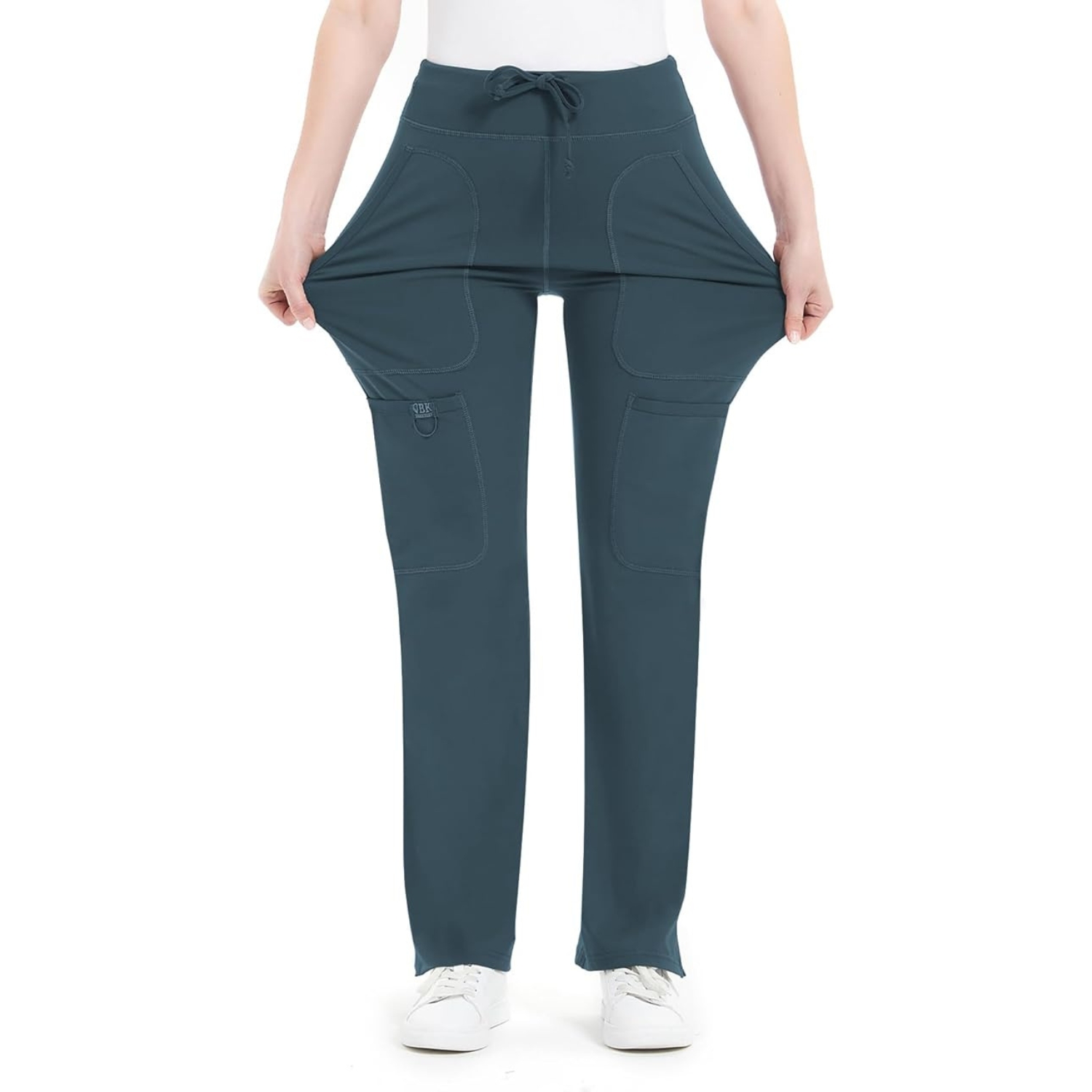 Comfortable Cargo Yoga Work Pants For WomenMid Rise Yoga Scrub Pants With Pocket For Women - Image 12