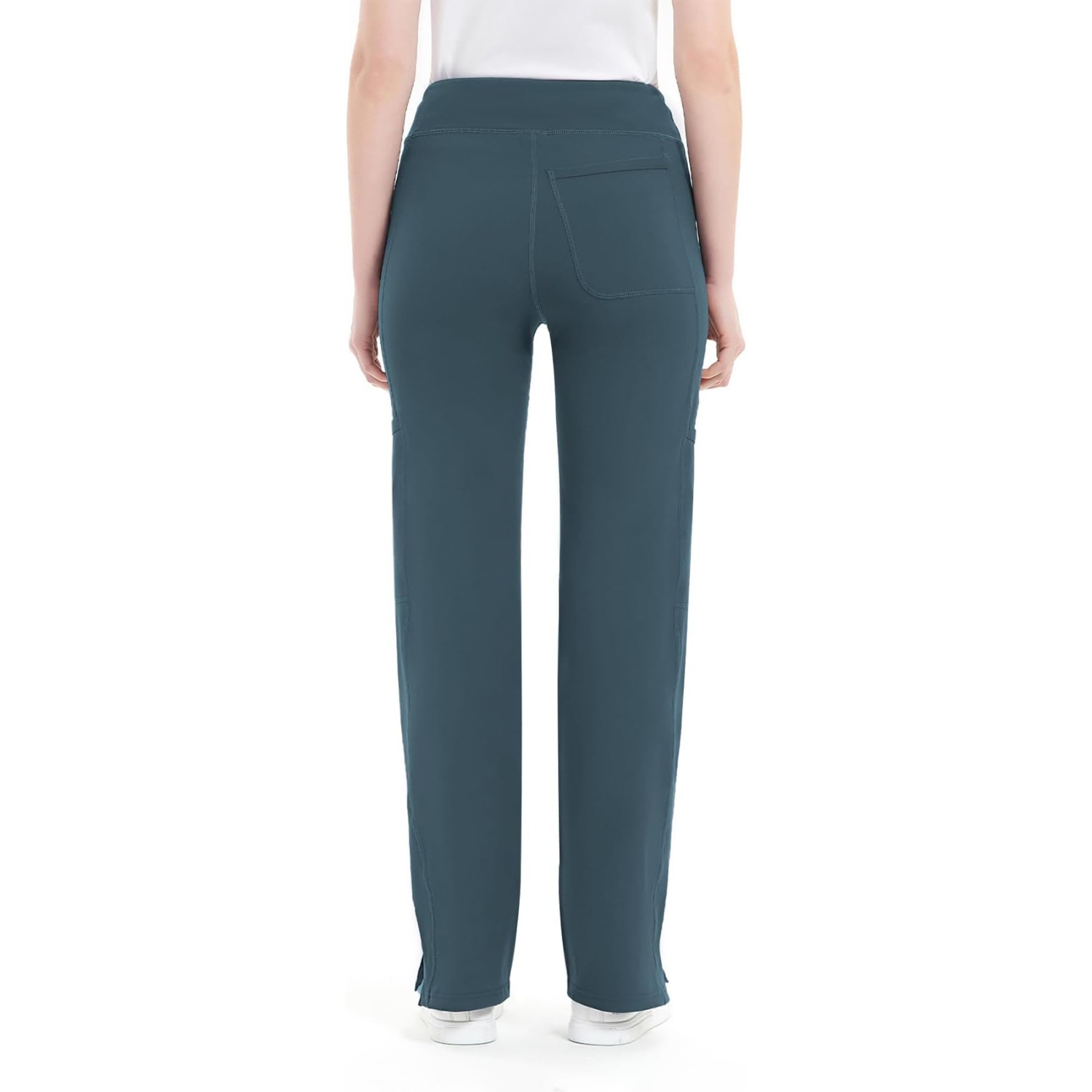 Comfortable Cargo Yoga Work Pants For WomenMid Rise Yoga Scrub Pants With Pocket For Women - Image 16