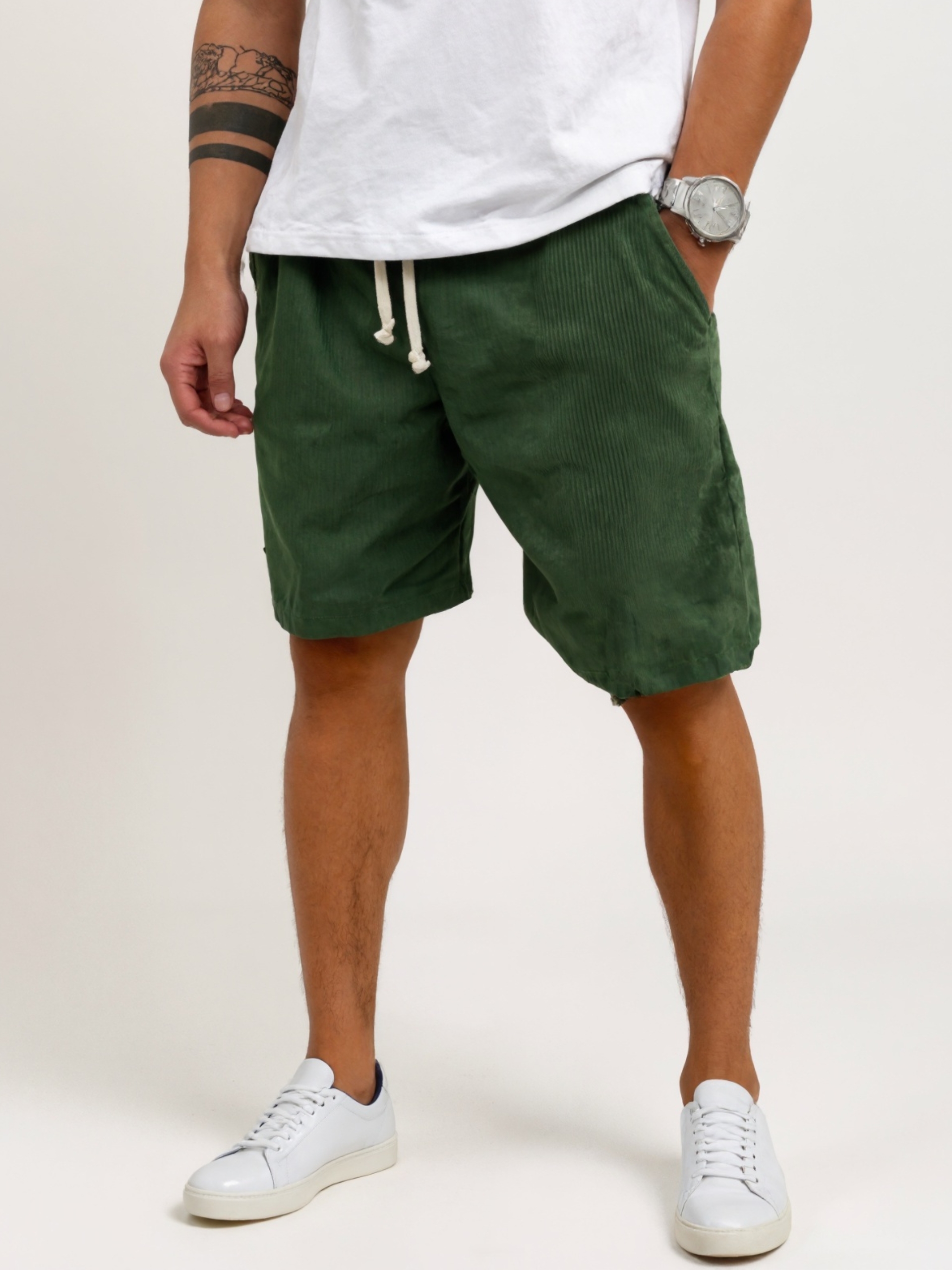 Corduroy Drawstring Lightweight Casual Shorts