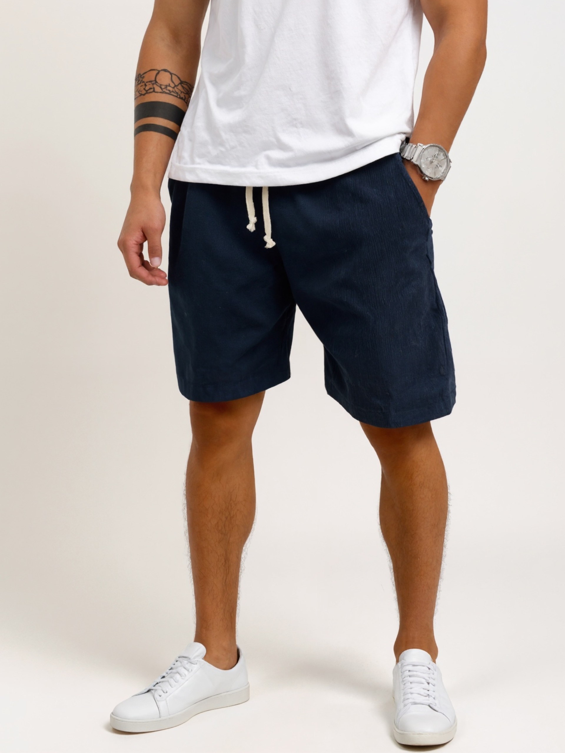 Corduroy Drawstring Lightweight Casual Shorts