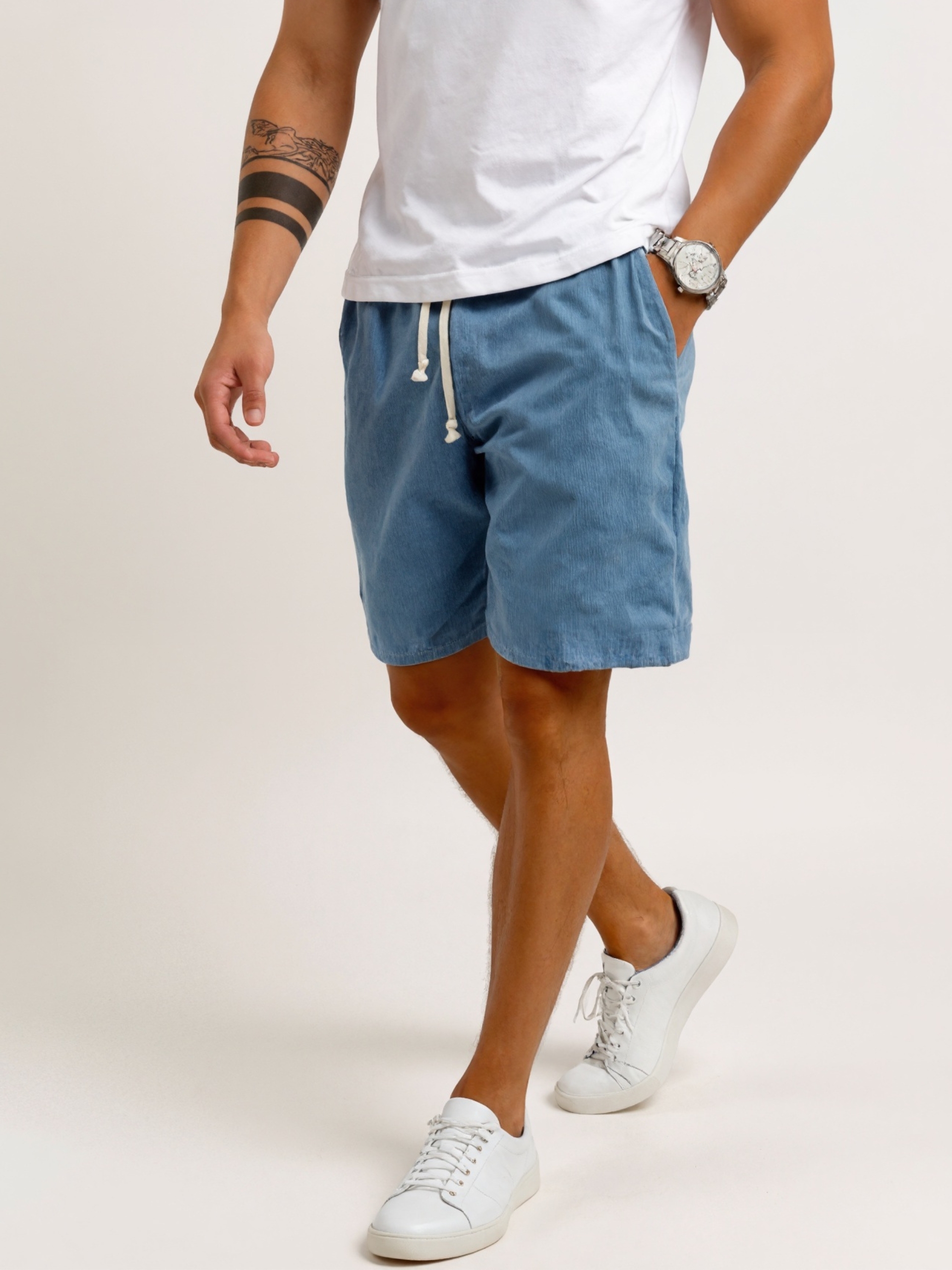 Corduroy Drawstring Lightweight Casual Shorts