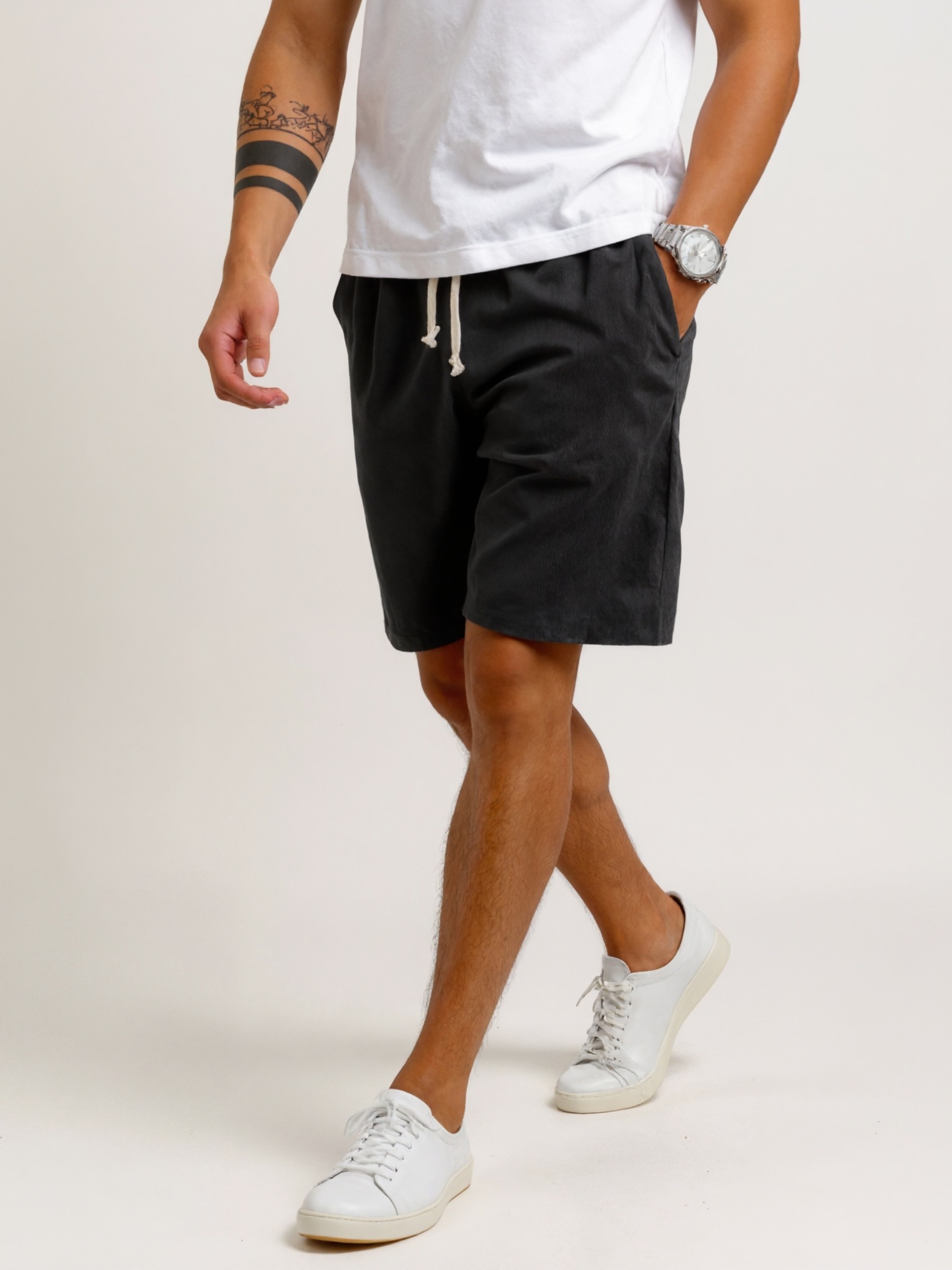 Corduroy Drawstring Lightweight Casual Shorts