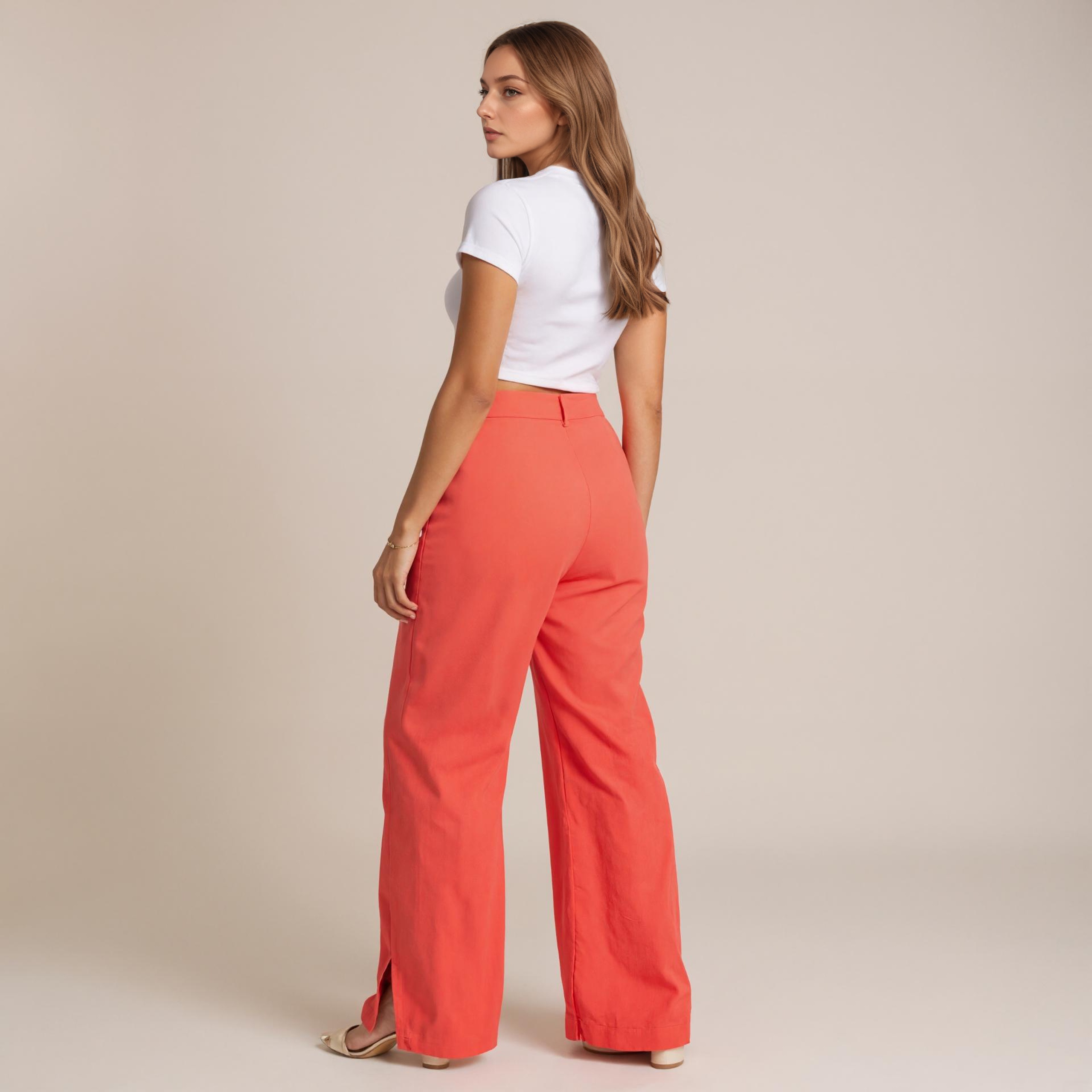 Crinkle Gauze High Waist Wide Pants