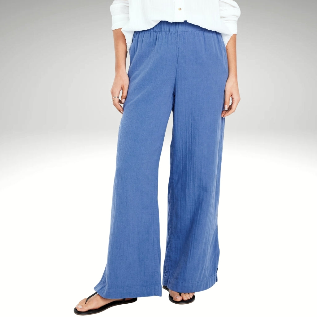 High Rise Crinkle Gauze Wide Pants-My Comfy Pant