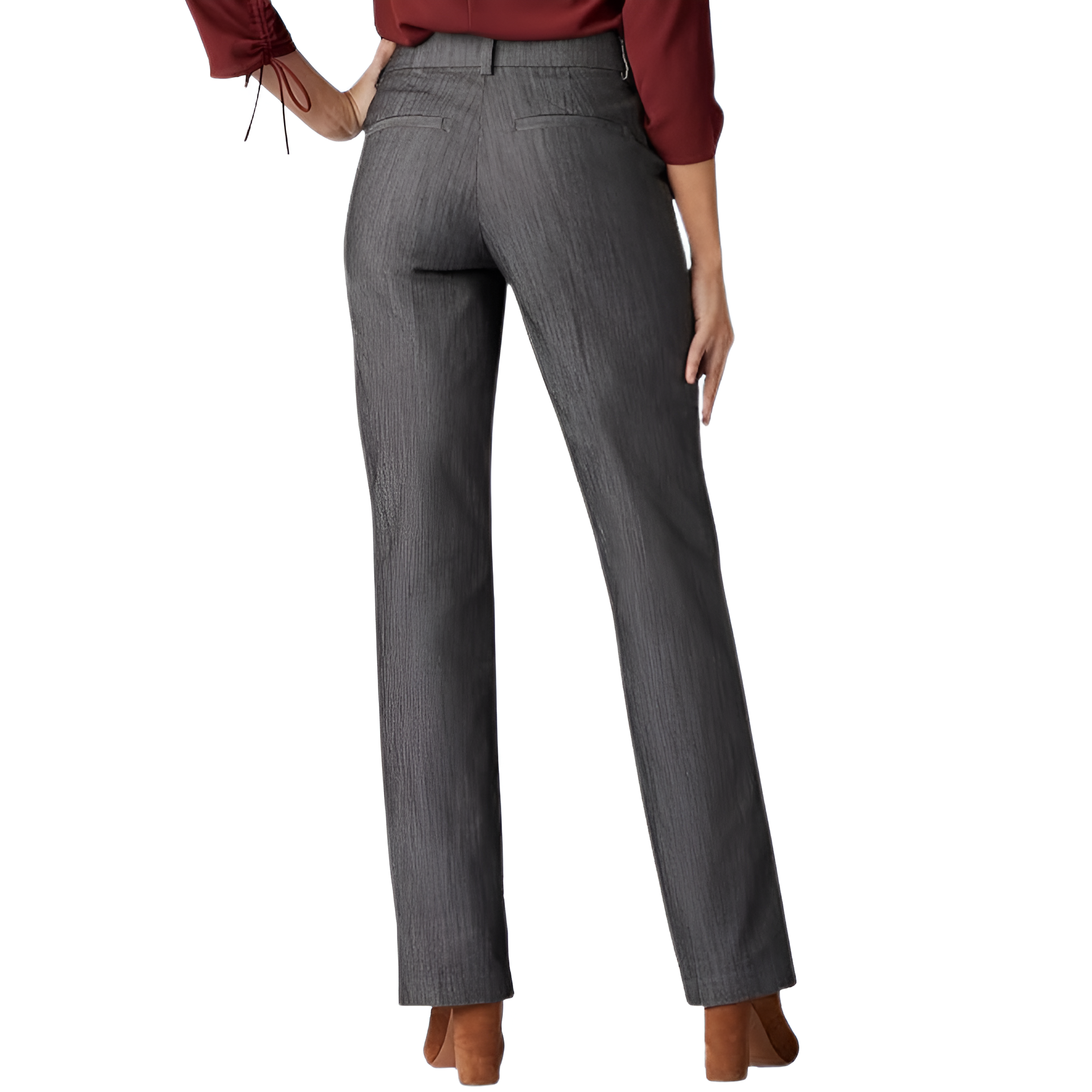 Mid Rise Regular Fit Work Trousers Pants For Women