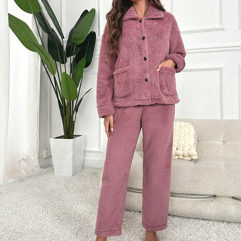 Dual Pocket Flannel Lounge Set-My Comfy PantDual Pocket Flannel Lounge Set - Image 3