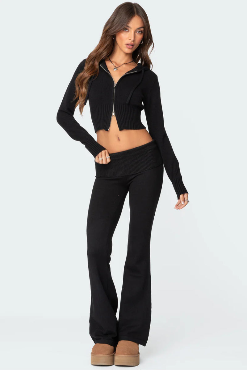 Two Piece Ribbed Knit Lounge Set-My Comfy Pant
