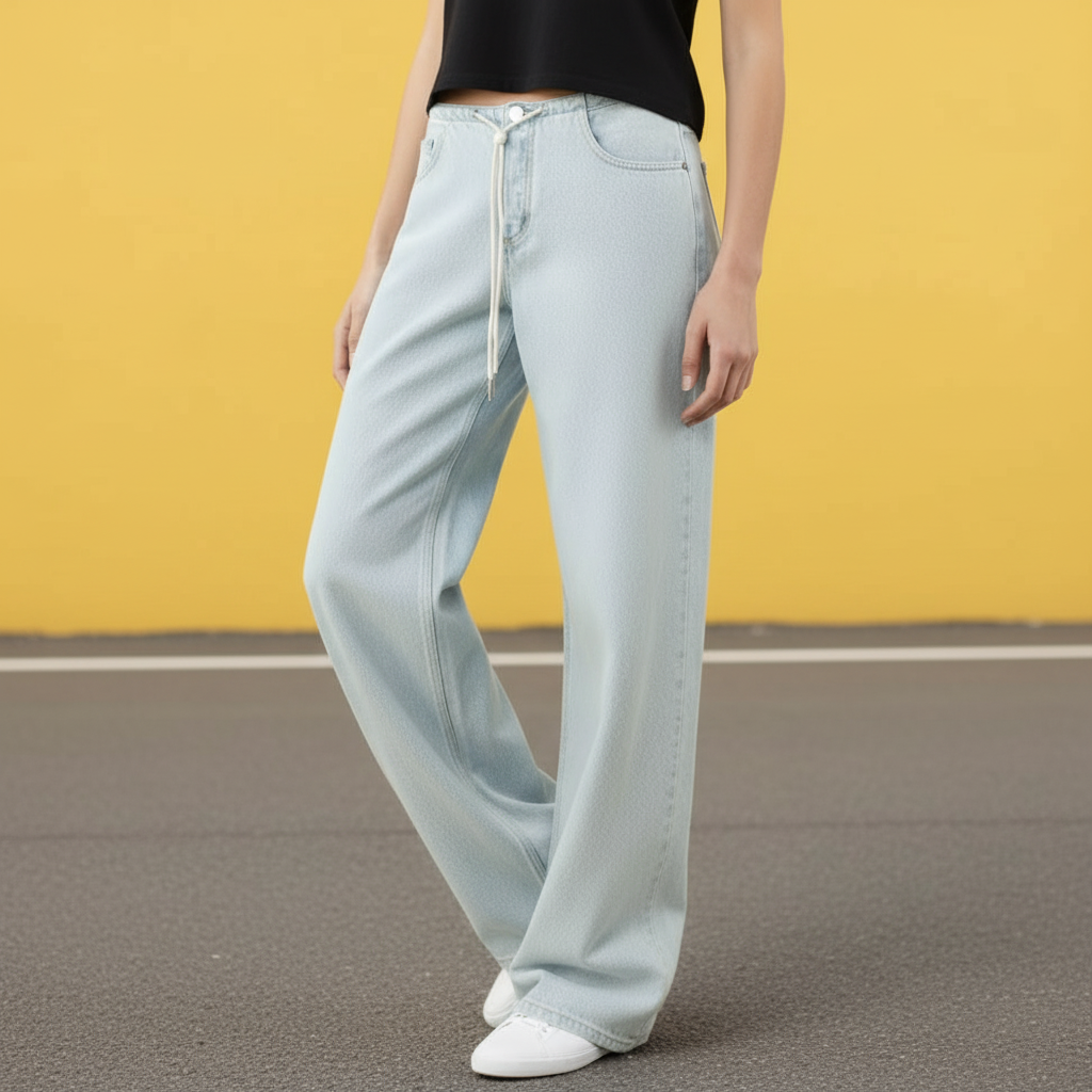 Effortless Vintage Style Low Rise Wide Jeans