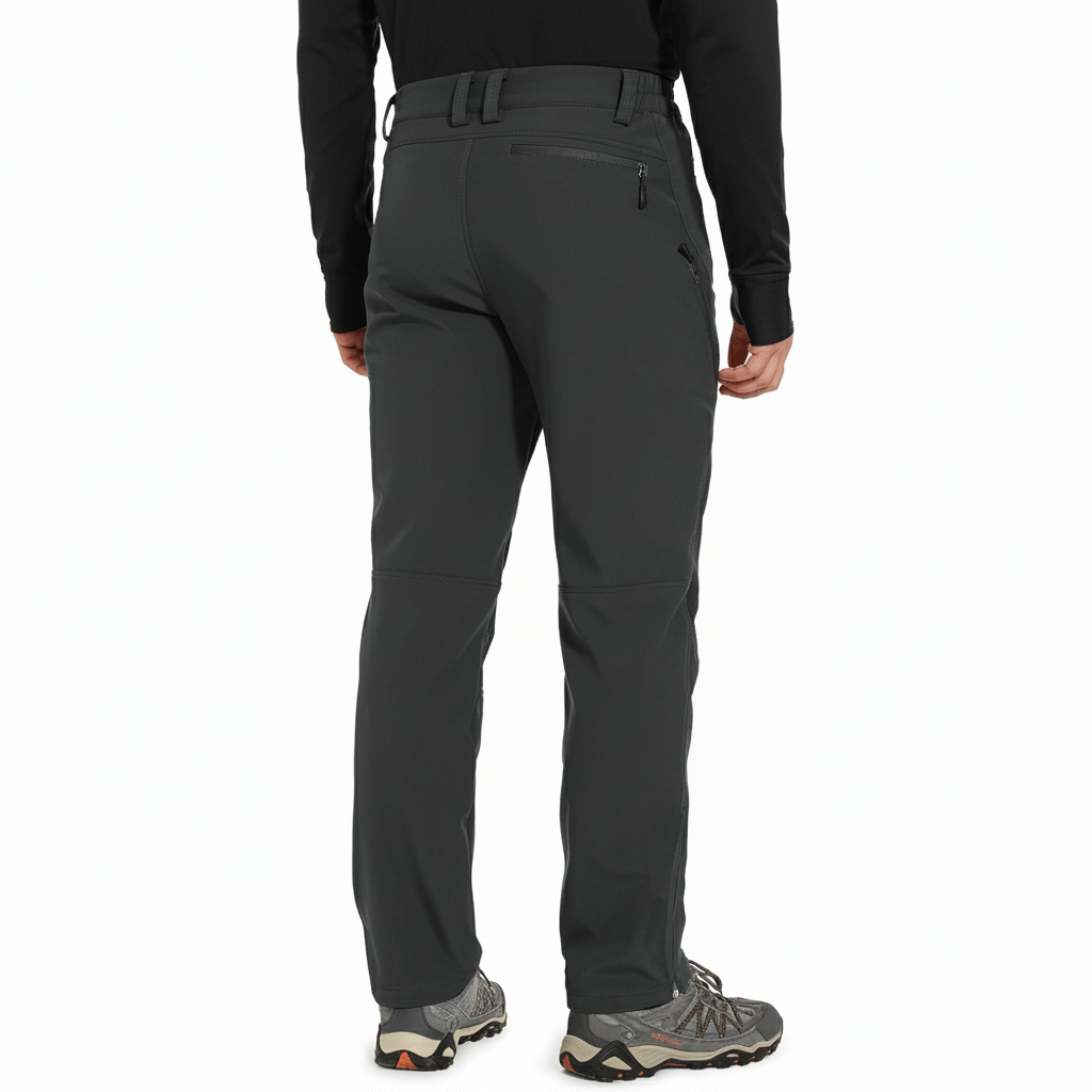 Fleece Snow Pants For Men With Waterproof Fabric And Zippered Ankles