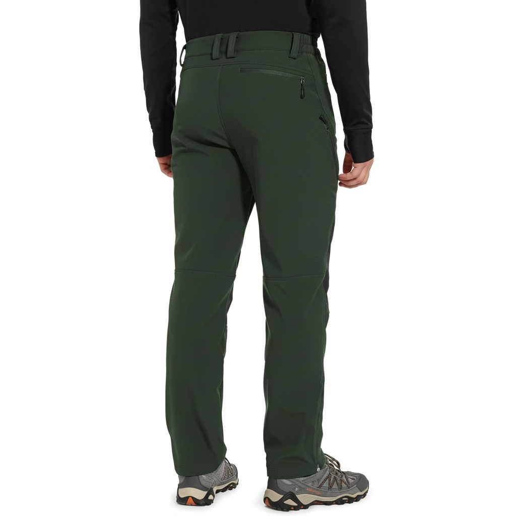 Fleece Snow Pants For Men With Waterproof Fabric And Zippered Ankles