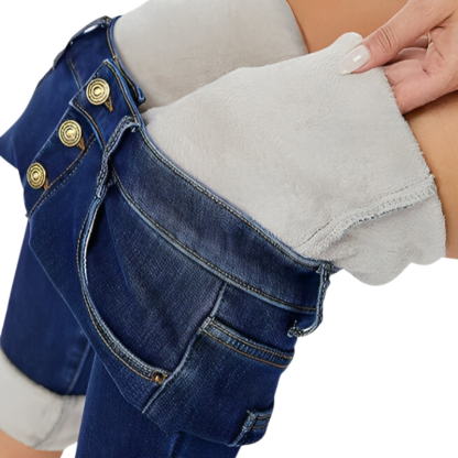 Winter Fleece Lined Stretchable Buttoned Women's Jeggings-My Comfy Pant