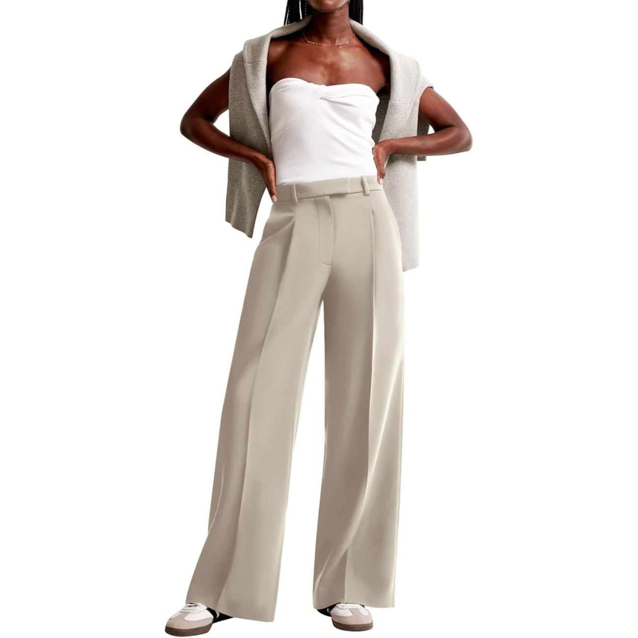 Full Length Comfortable Wide Trousers With Pockets For Women