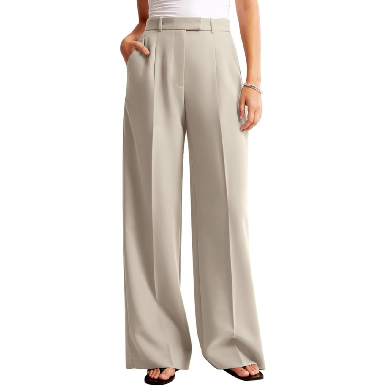 Full Length Comfortable Wide Trousers With Pockets For Women