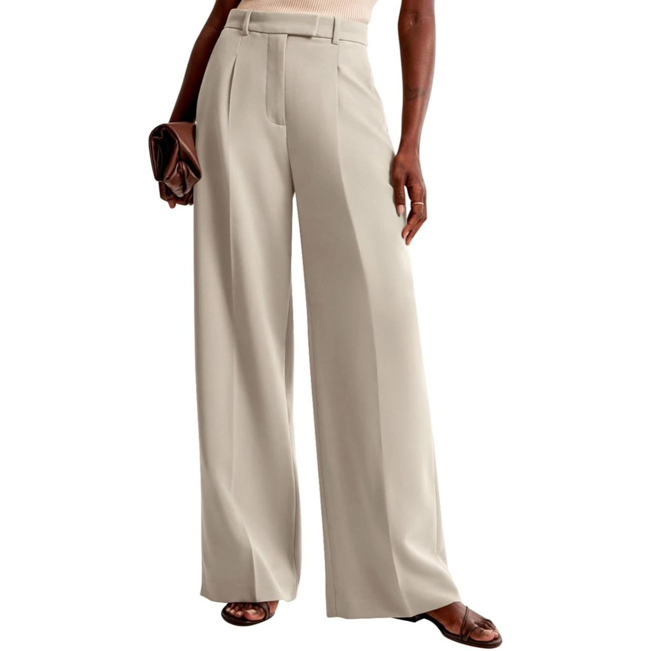 Full Length Comfortable Wide Trousers With Pockets For Women