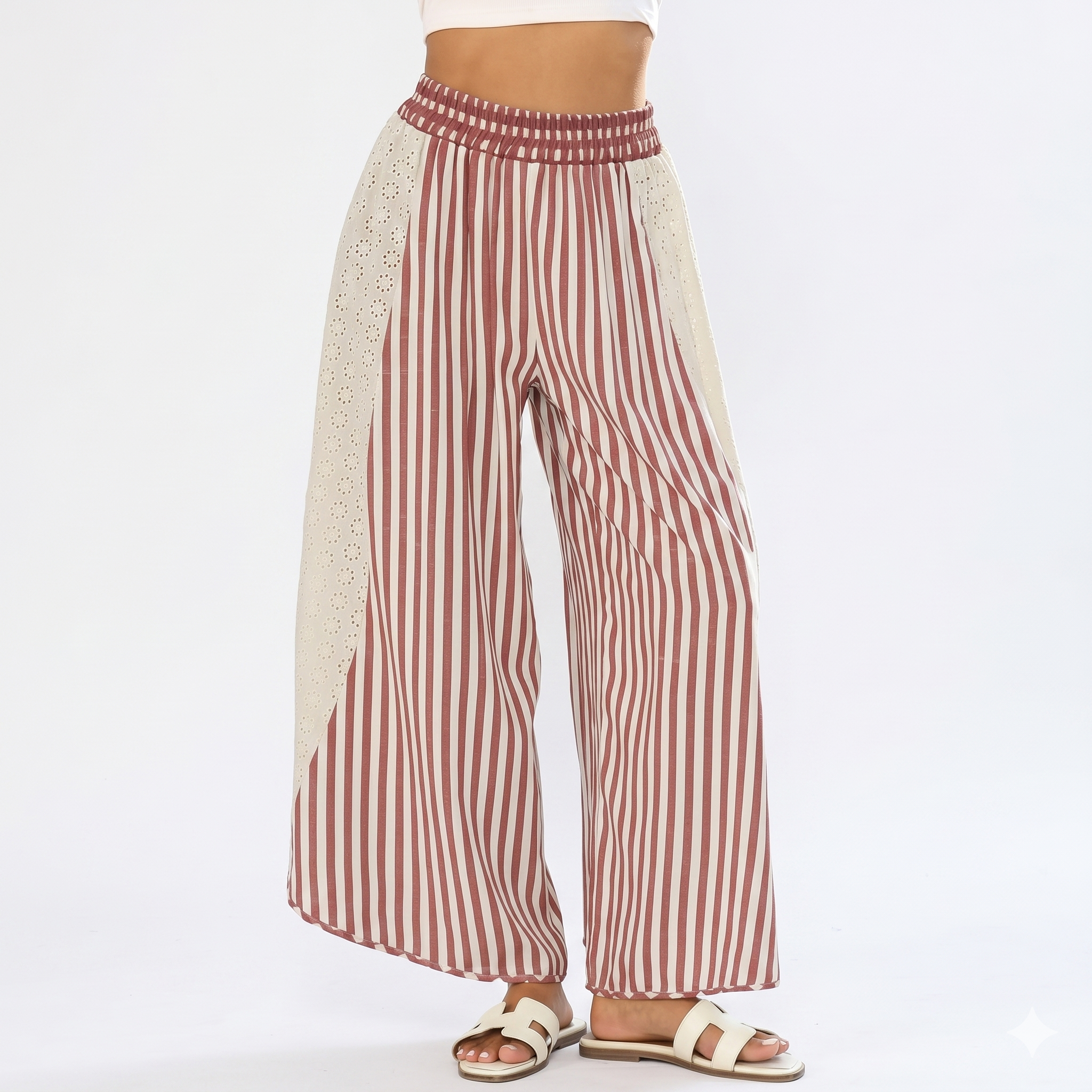 Casual Loose Striped Wide Lounge Palazzo Pants For Women