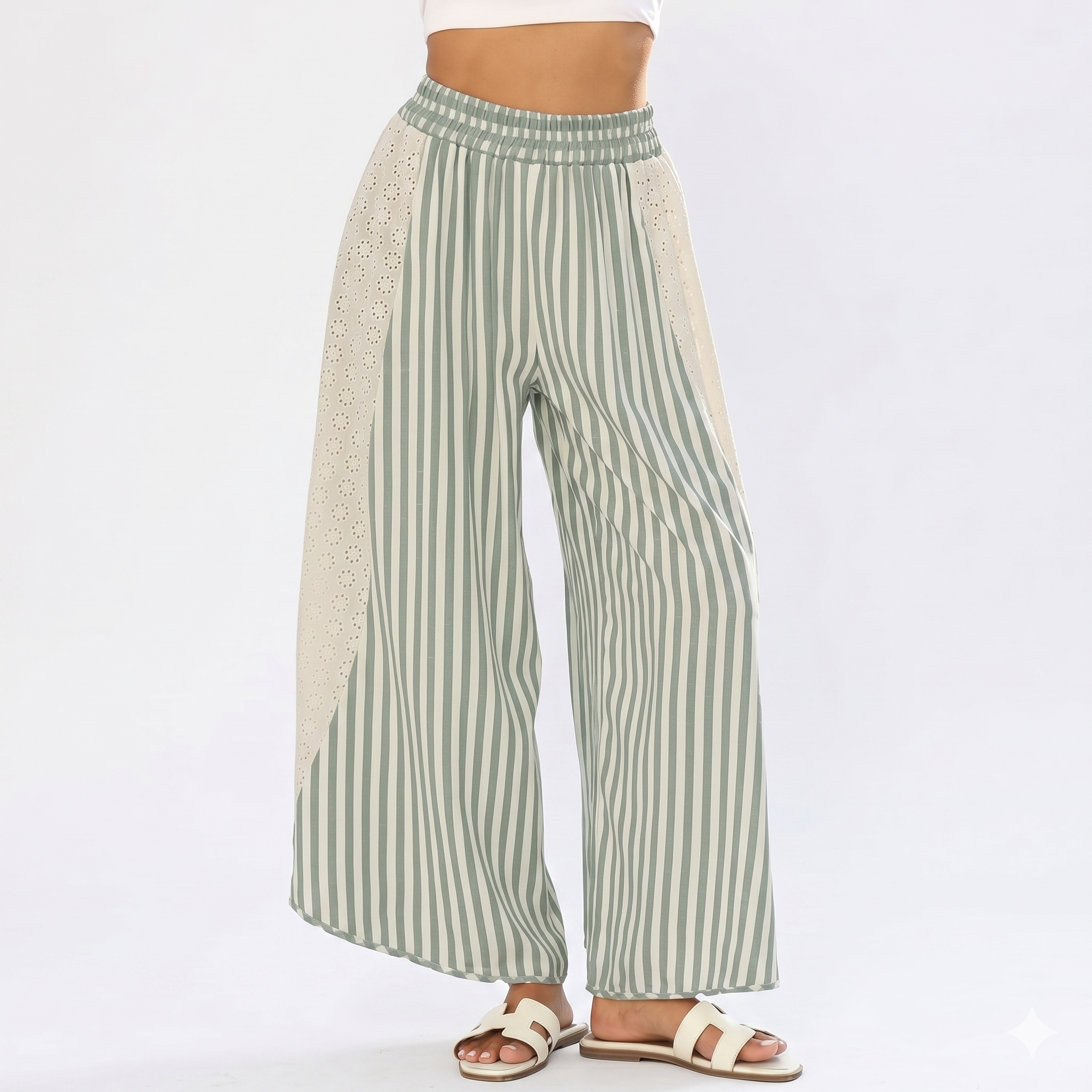 Casual Loose Striped Wide Lounge Palazzo Pants For Women