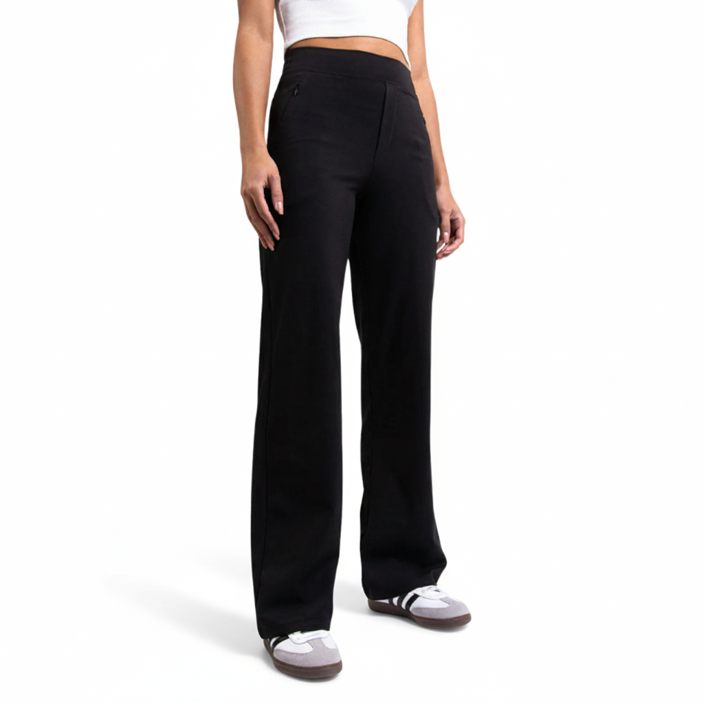 Elastic High Rise Straight Fit Everyday PantsElastic High Rise Straight Fit Everyday Pants - Image 2