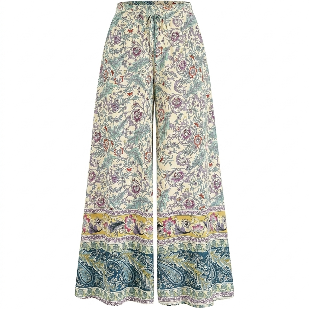 Casual Wide Fit High Rise Flowy Palazzo Pants With Pockets For Women