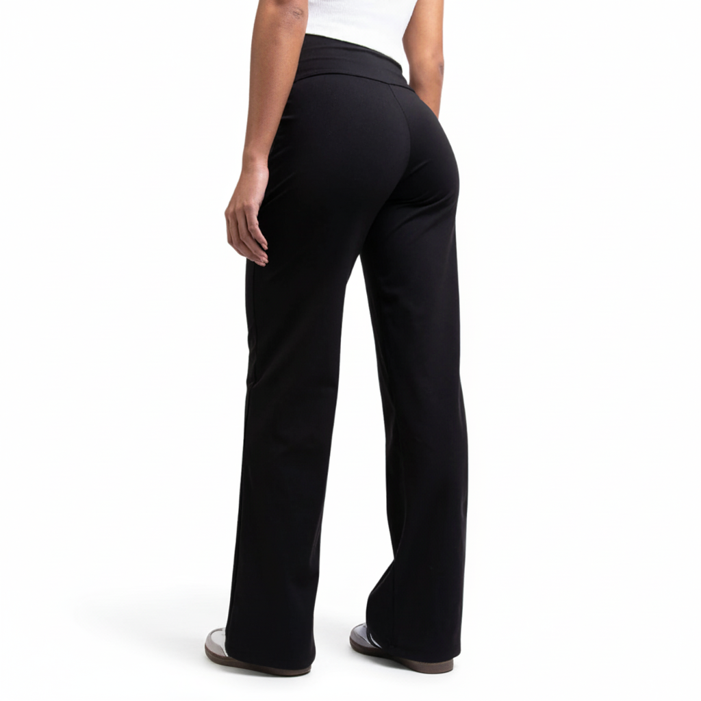 Elastic High Rise Straight Fit Everyday PantsElastic High Rise Straight Fit Everyday Pants - Image 3