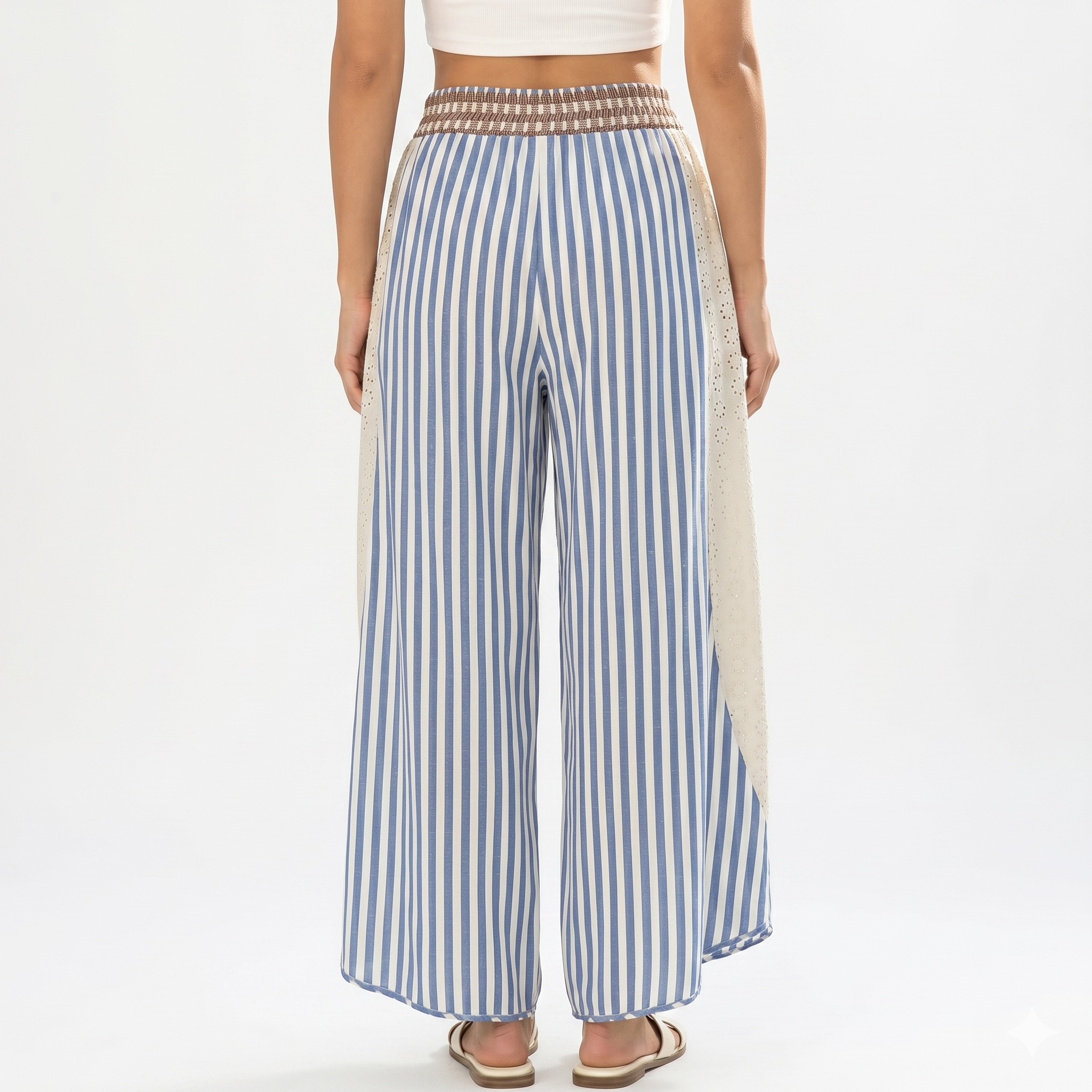 Casual Loose Striped Wide Lounge Palazzo Pants For Women