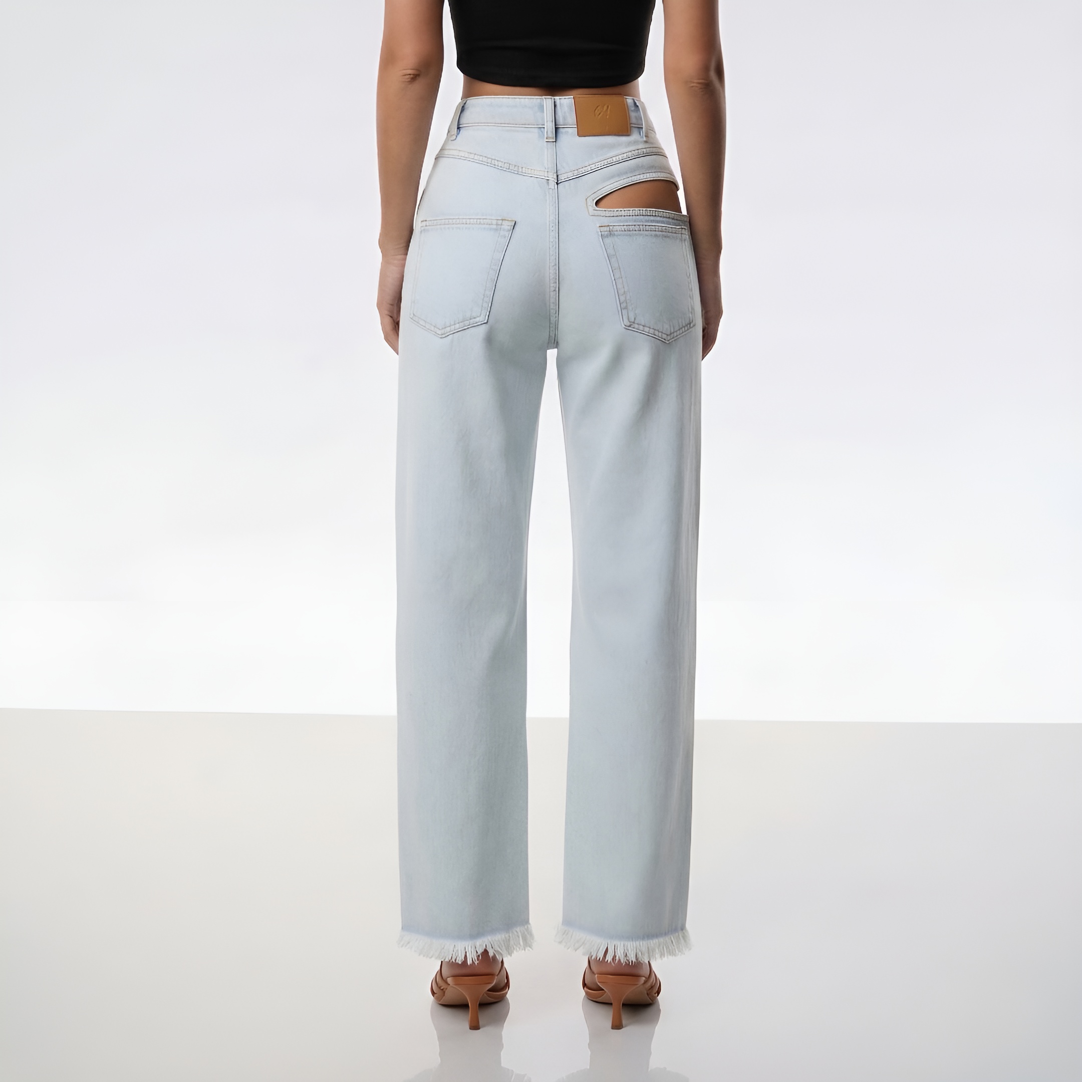 High Rise Cutout Jeans