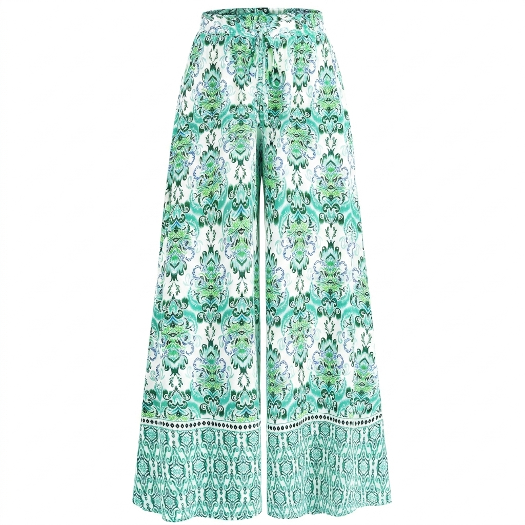 Casual Wide Fit High Rise Flowy Palazzo Pants With Pockets For Women