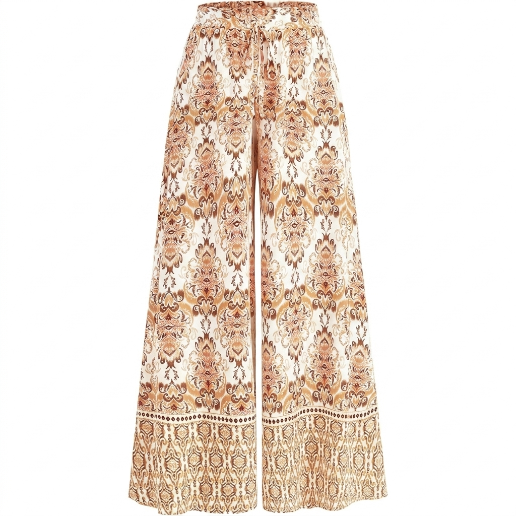 Casual Wide Fit High Rise Flowy Palazzo Pants With Pockets For Women