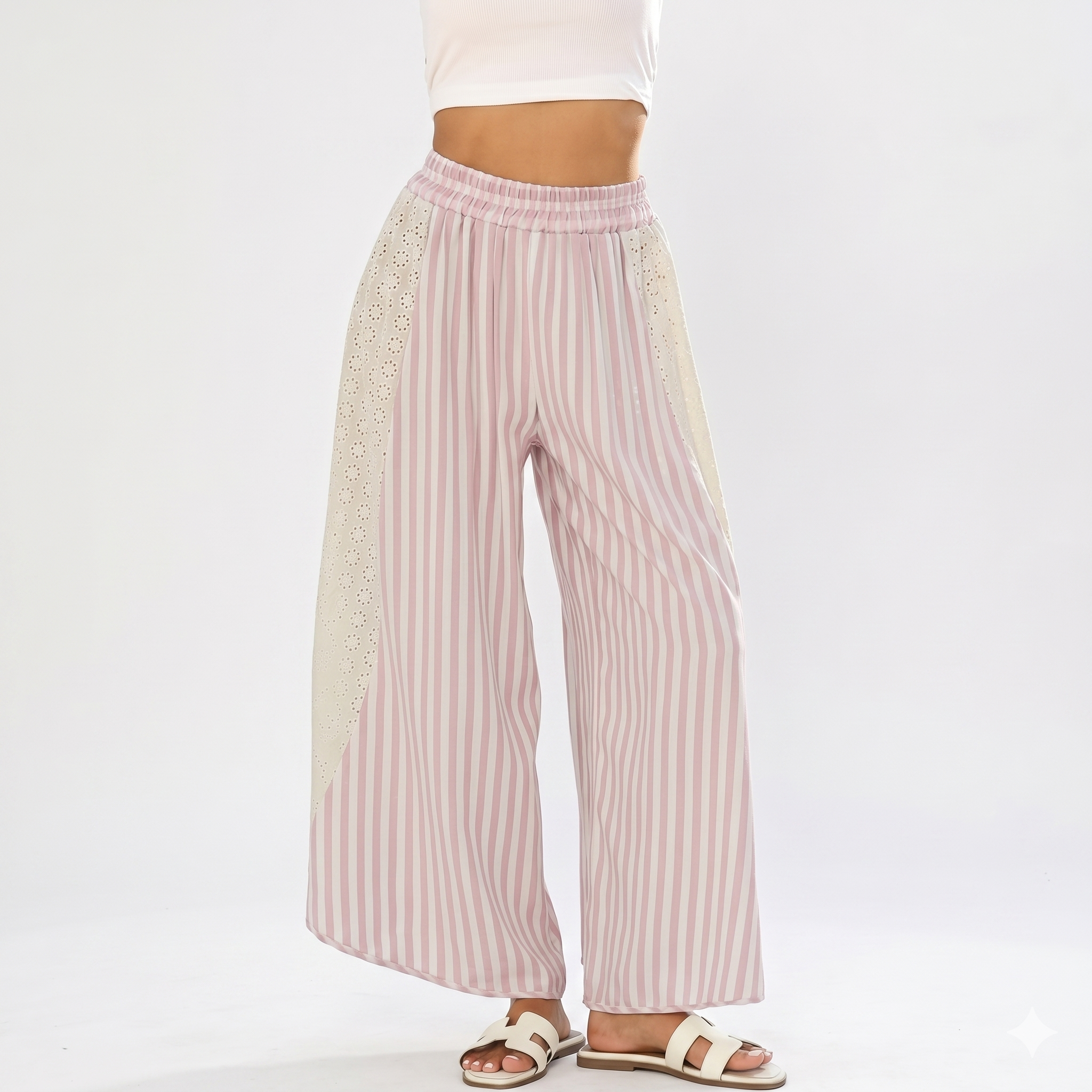 Casual Loose Striped Wide Lounge Palazzo Pants For Women