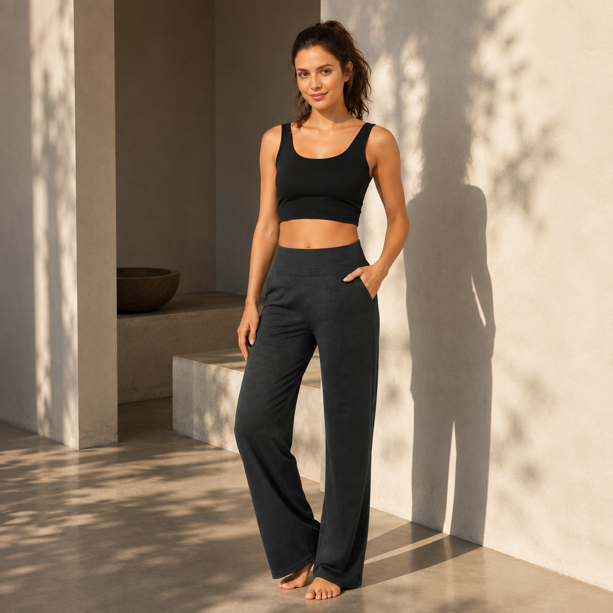 High Waisted Leggings Pockets Stretch Comfort