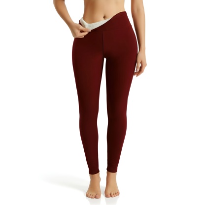 Winter Yoga Leggings With Thick Lining And Slim Fit Design