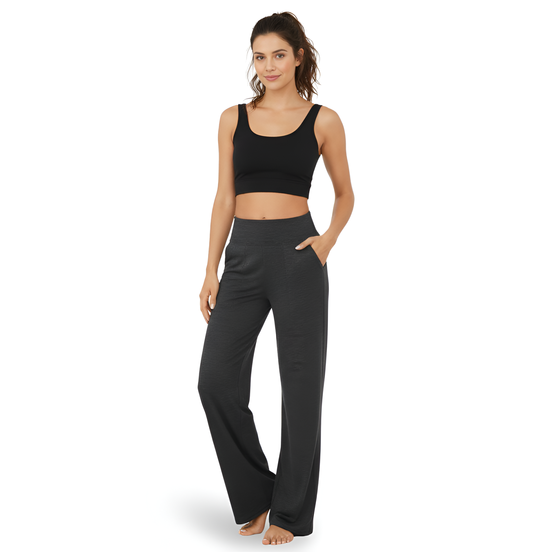 High Waisted Leggings Pockets Stretch Comfort
