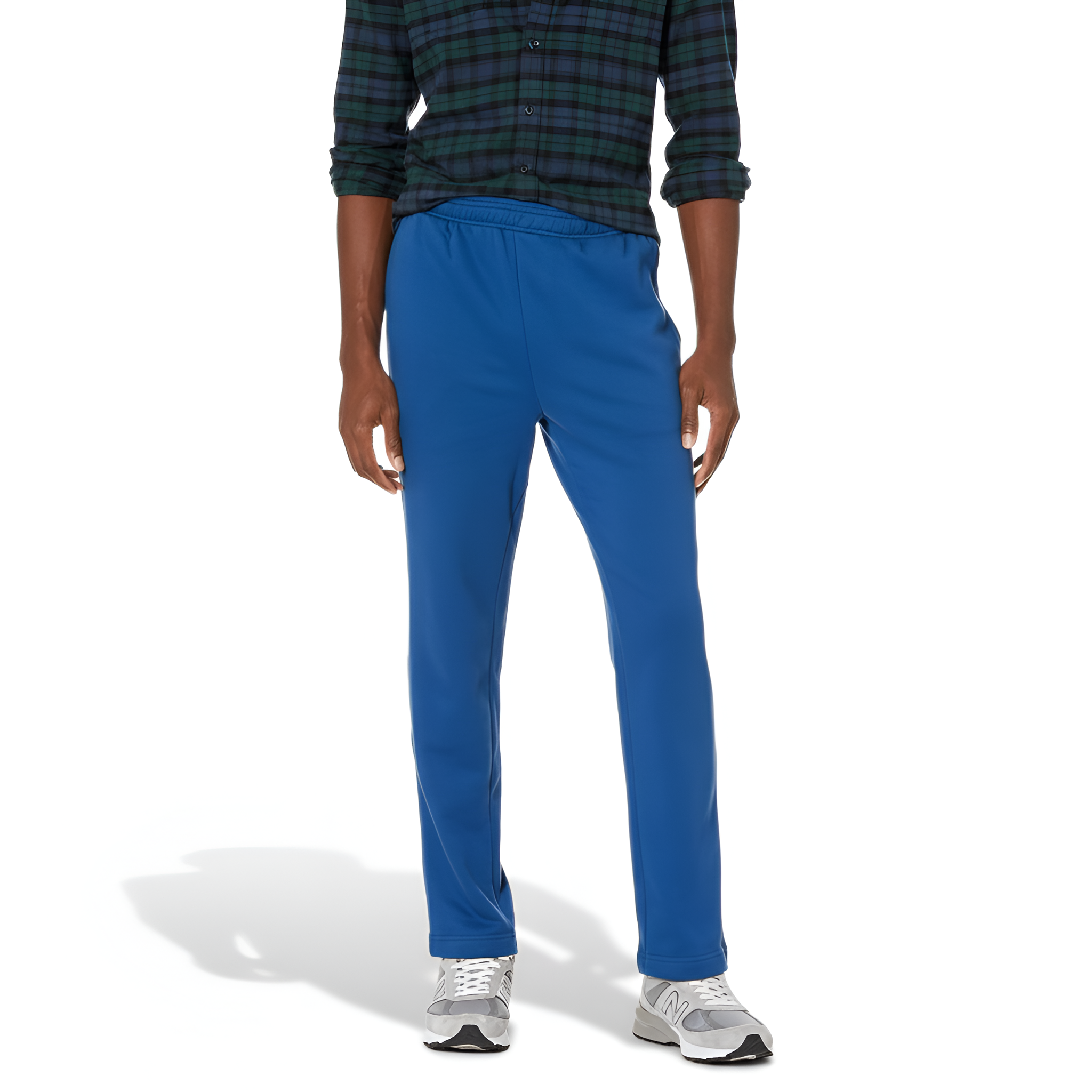 Fleece Sweatpant Men Open Bottom Drawstring Waist