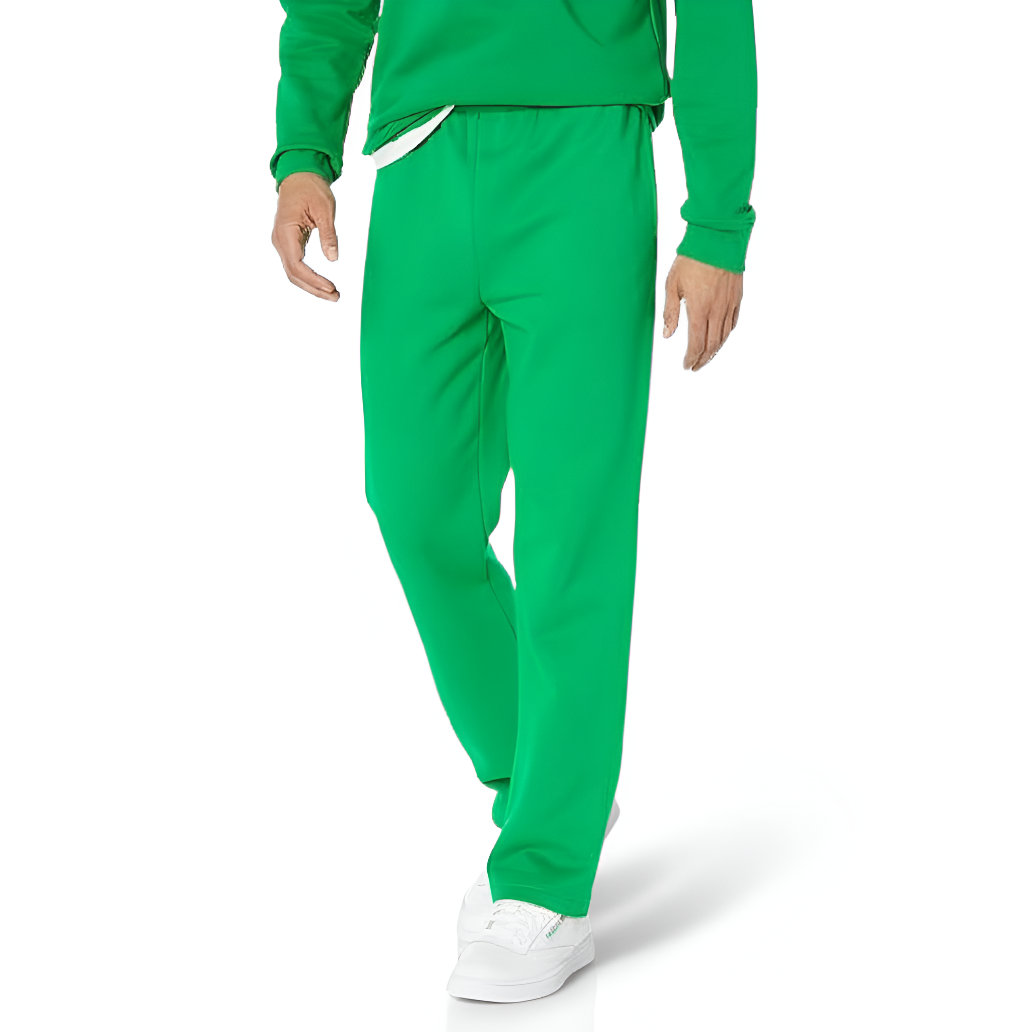 Fleece Sweatpant Men Open Bottom Drawstring Waist