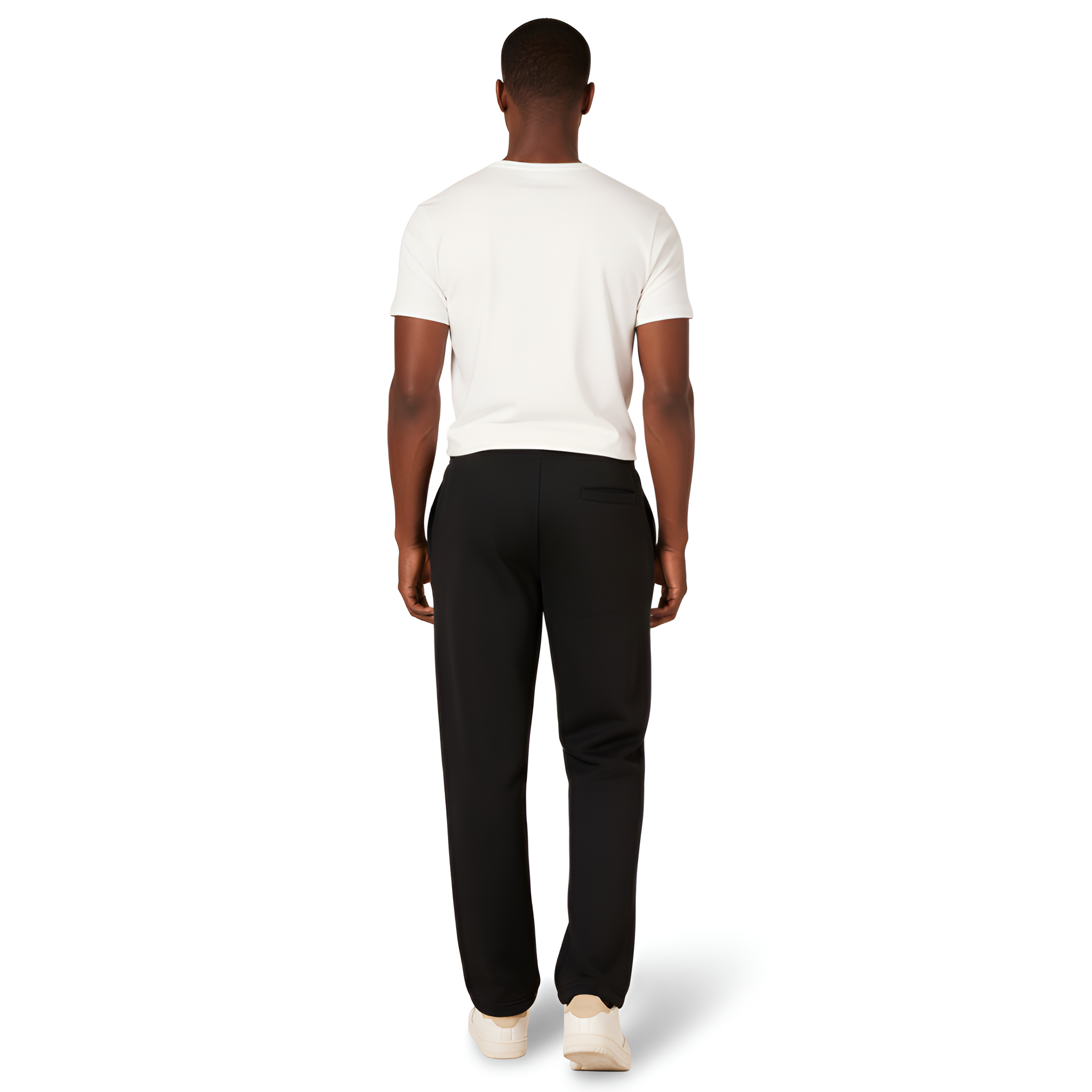 Fleece Sweatpant Men Open Bottom Drawstring Waist
