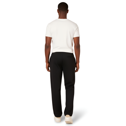 Fleece Sweatpant Men Open Bottom Drawstring Waist