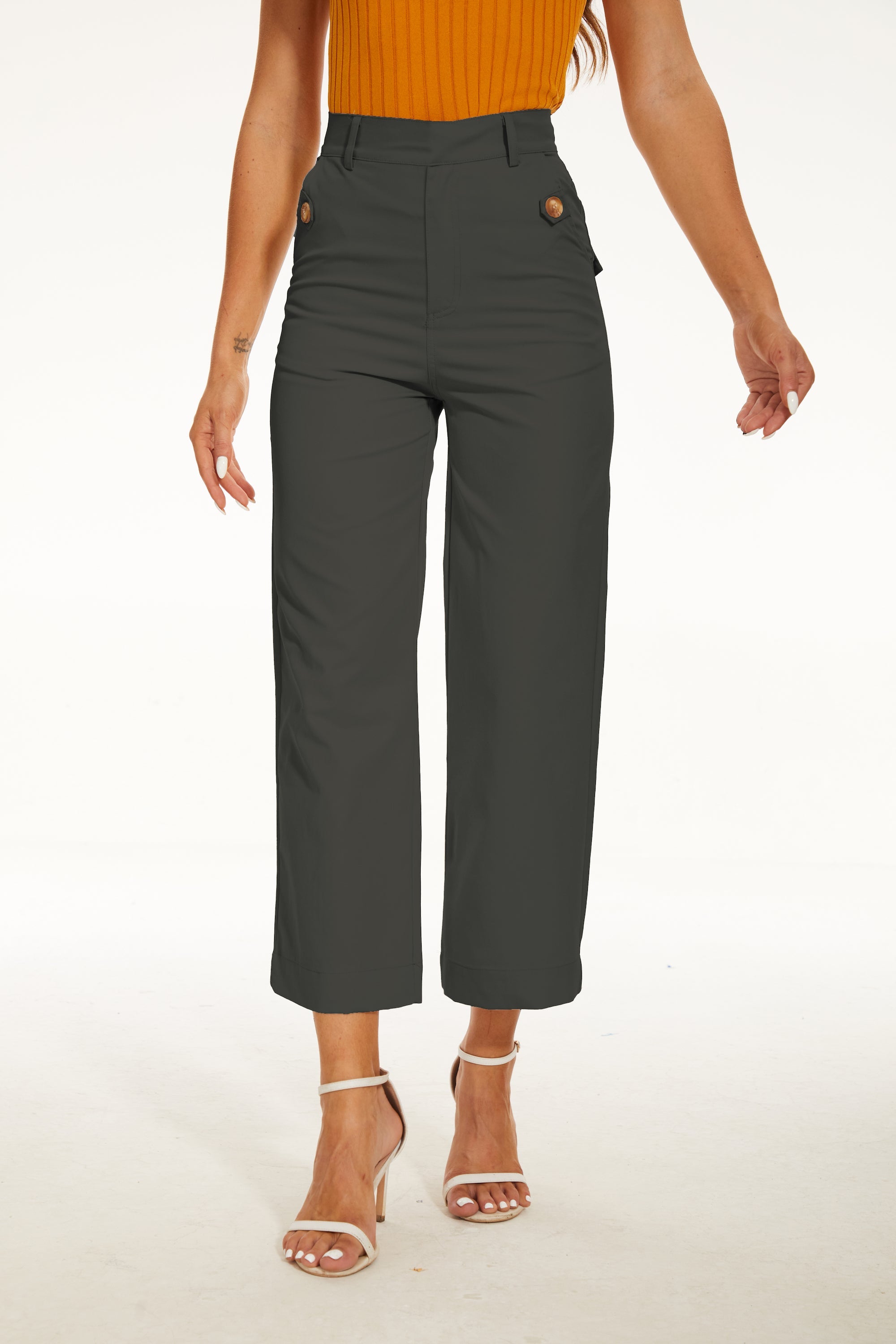 Comfy Stretch Twill Cropped Wide Leg Pant-My Comfy Pant