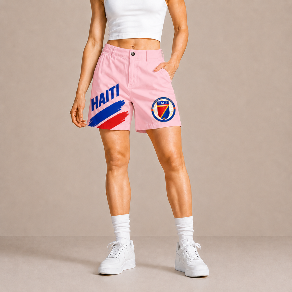 World Cup 2026 Haiti Football Fan Printed Twill Shorts