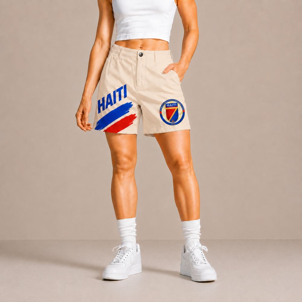 World Cup 2026 Haiti Football Fan Printed Twill Shorts