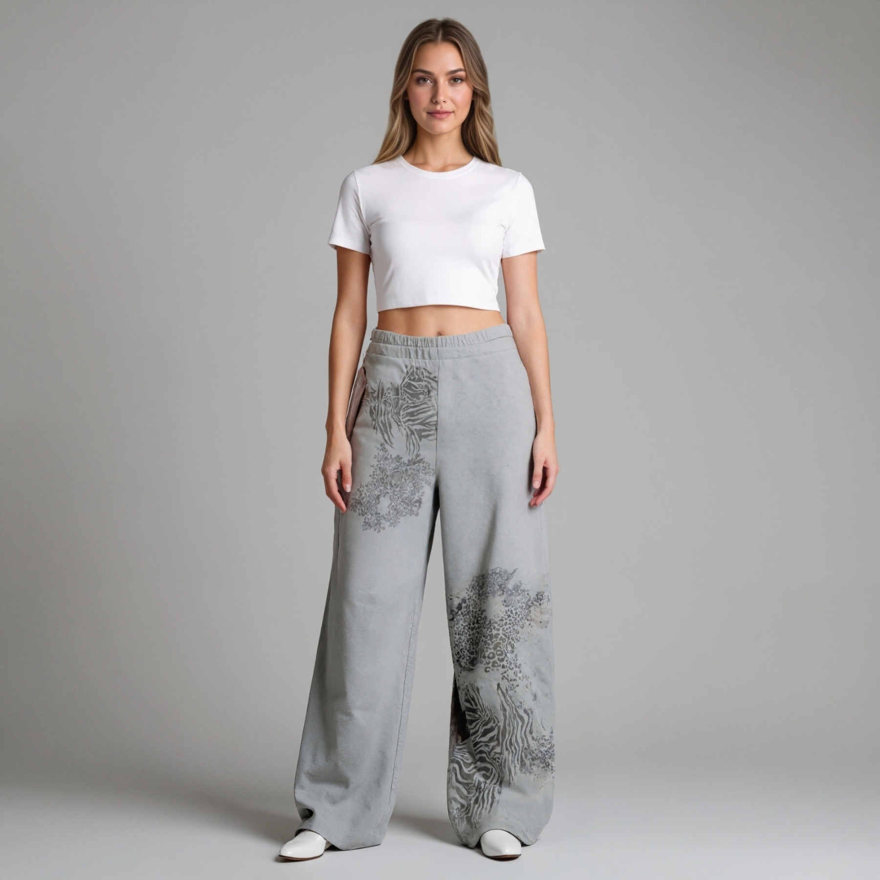 Heavyweight Loose Fit Cheetah Print Sweatpants