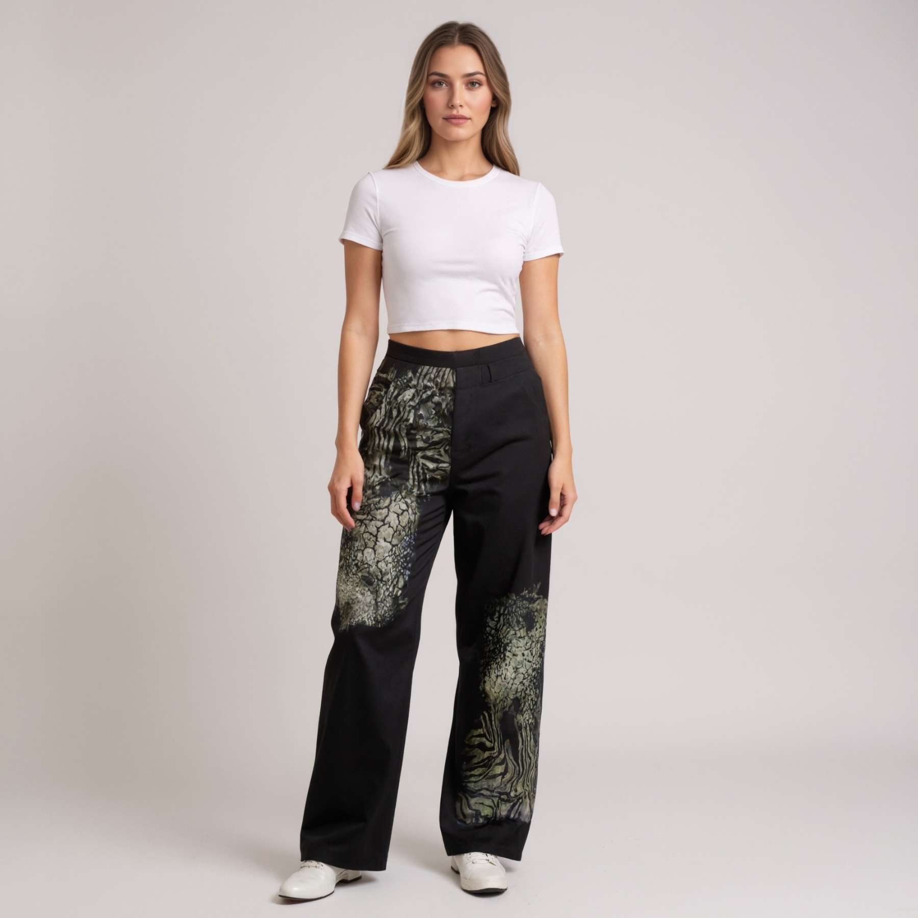 Heavyweight Cheetah Print Sweatpants Loose Fit Cotton Joggers