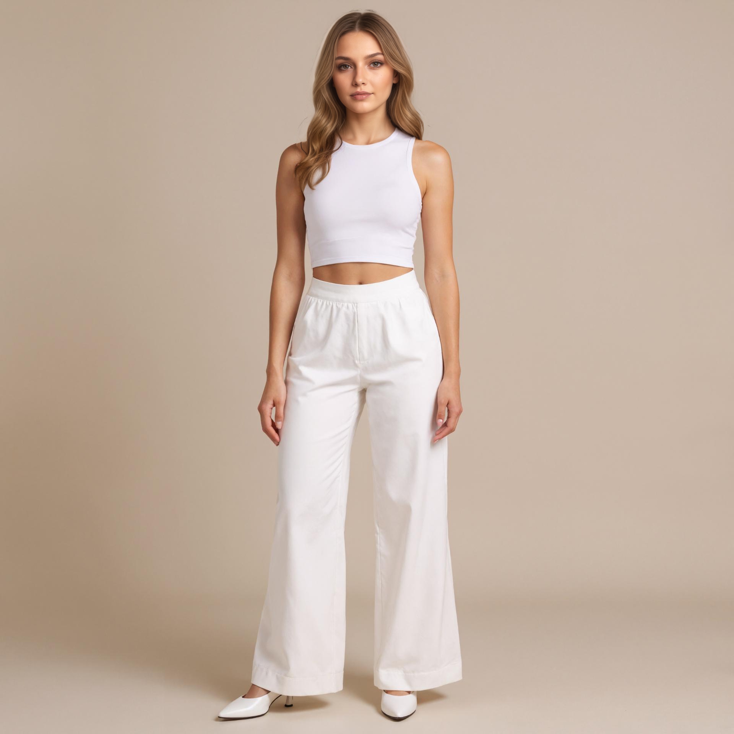 High Rise Crinkle Texture Wide Pants