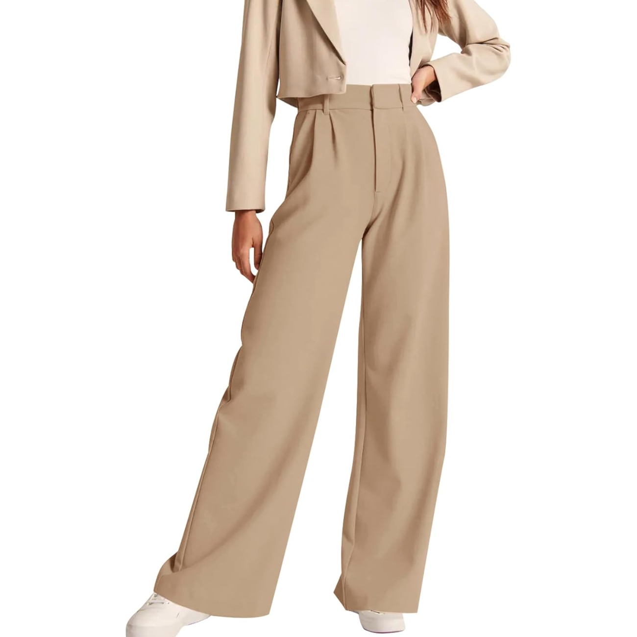 High Rise Formal Trousers With Pockets For Women