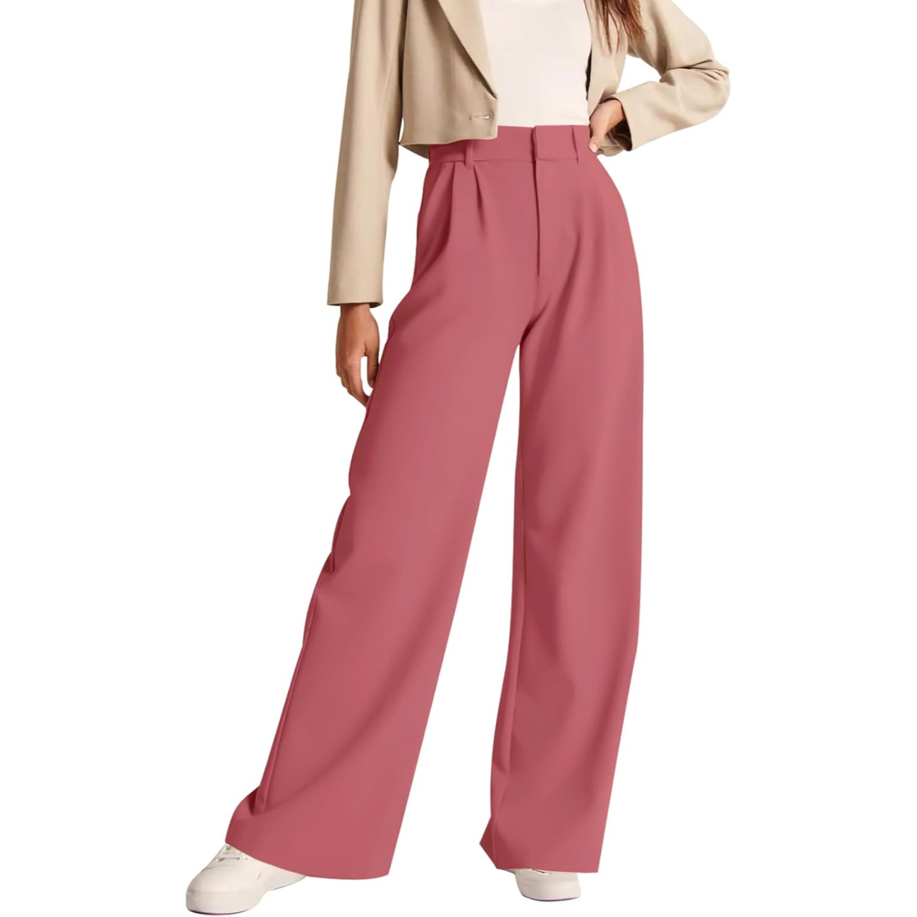 High Rise Formal Trousers With Pockets For Women