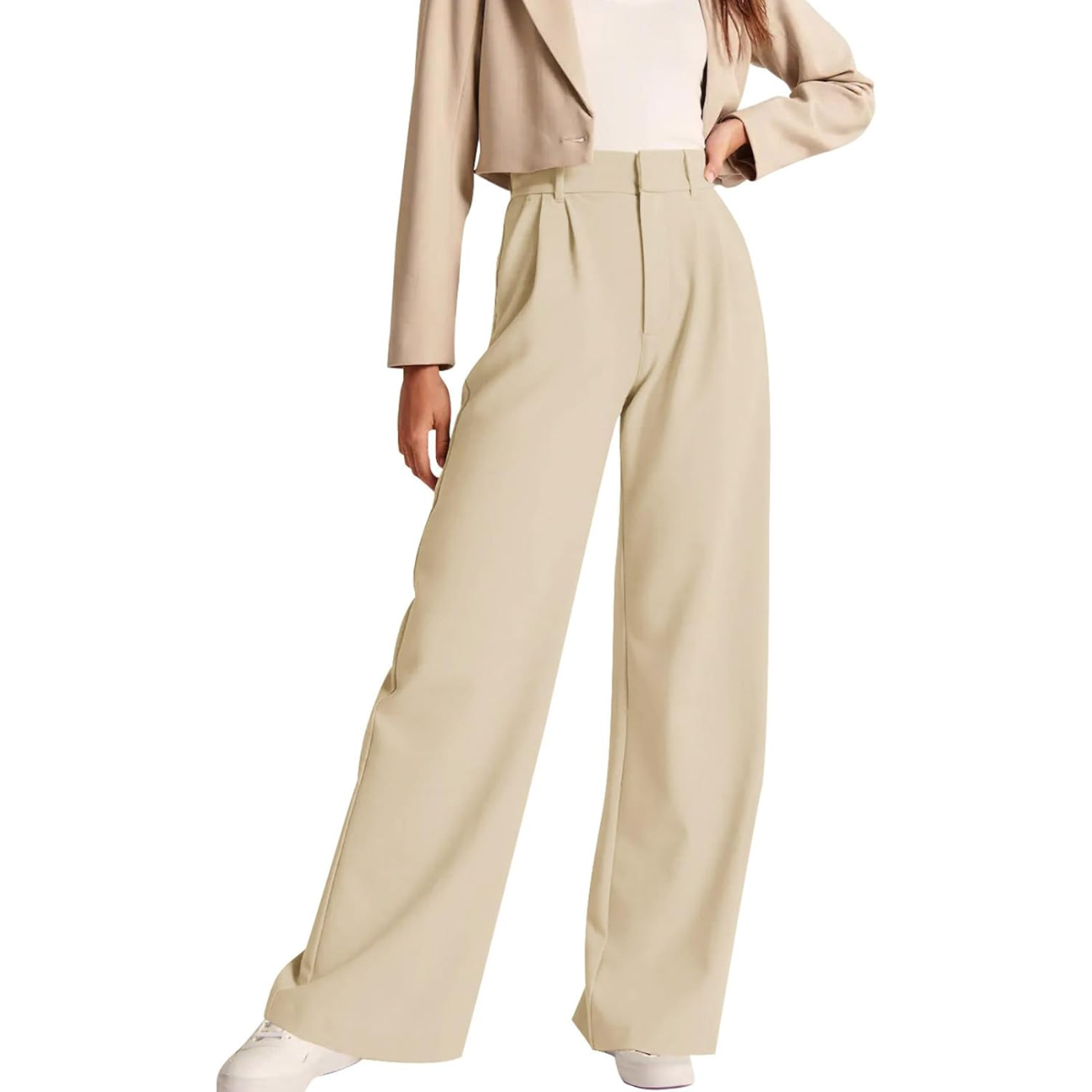 High Rise Formal Trousers With Pockets For Women